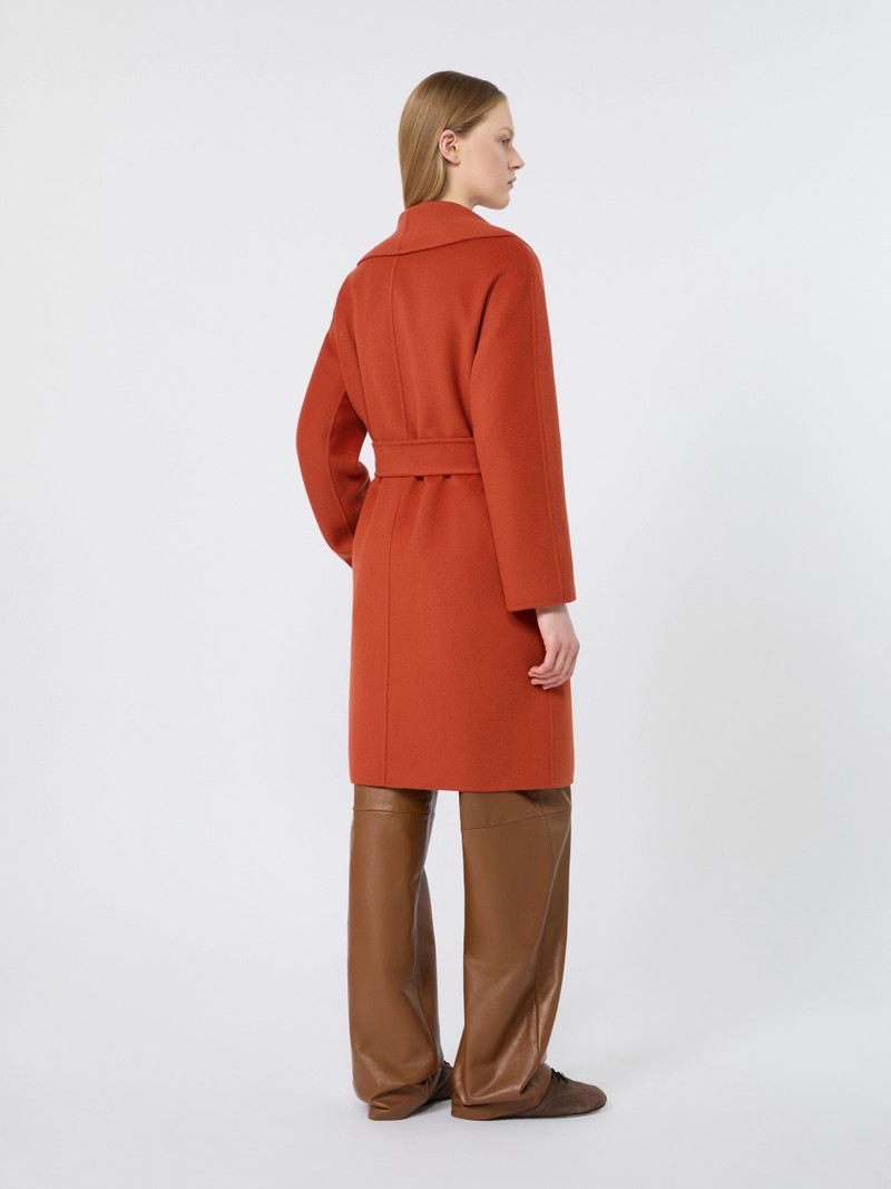 ESTREMO Wool, cashmere and silk robe coat - TERRA COTTA 4