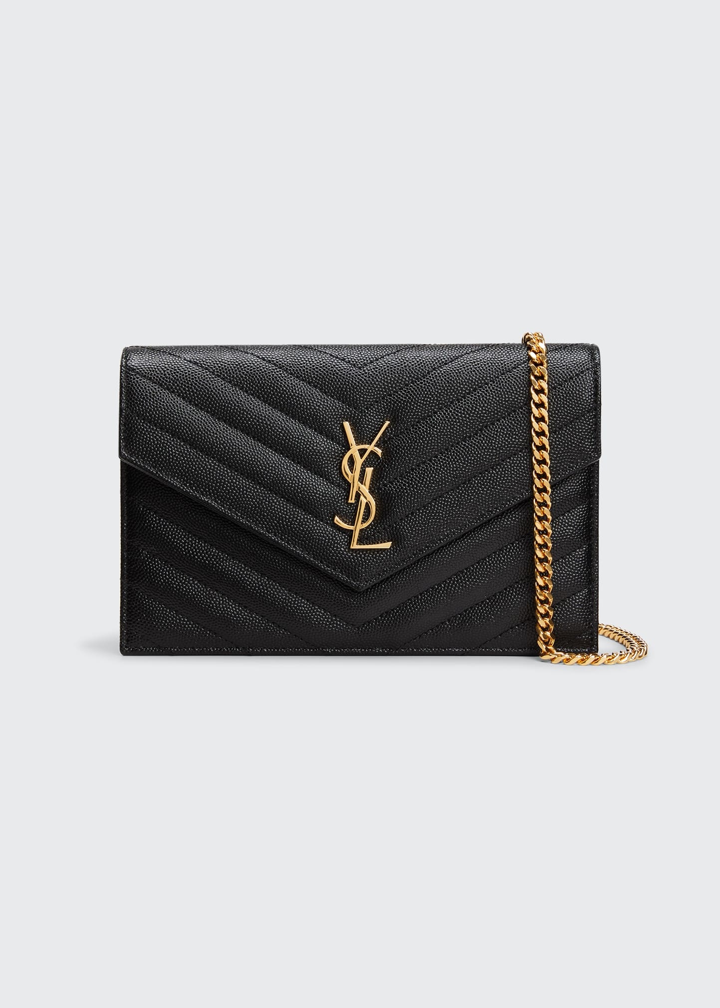 Small YSL Envelope Flap Wallet on Chain - 1