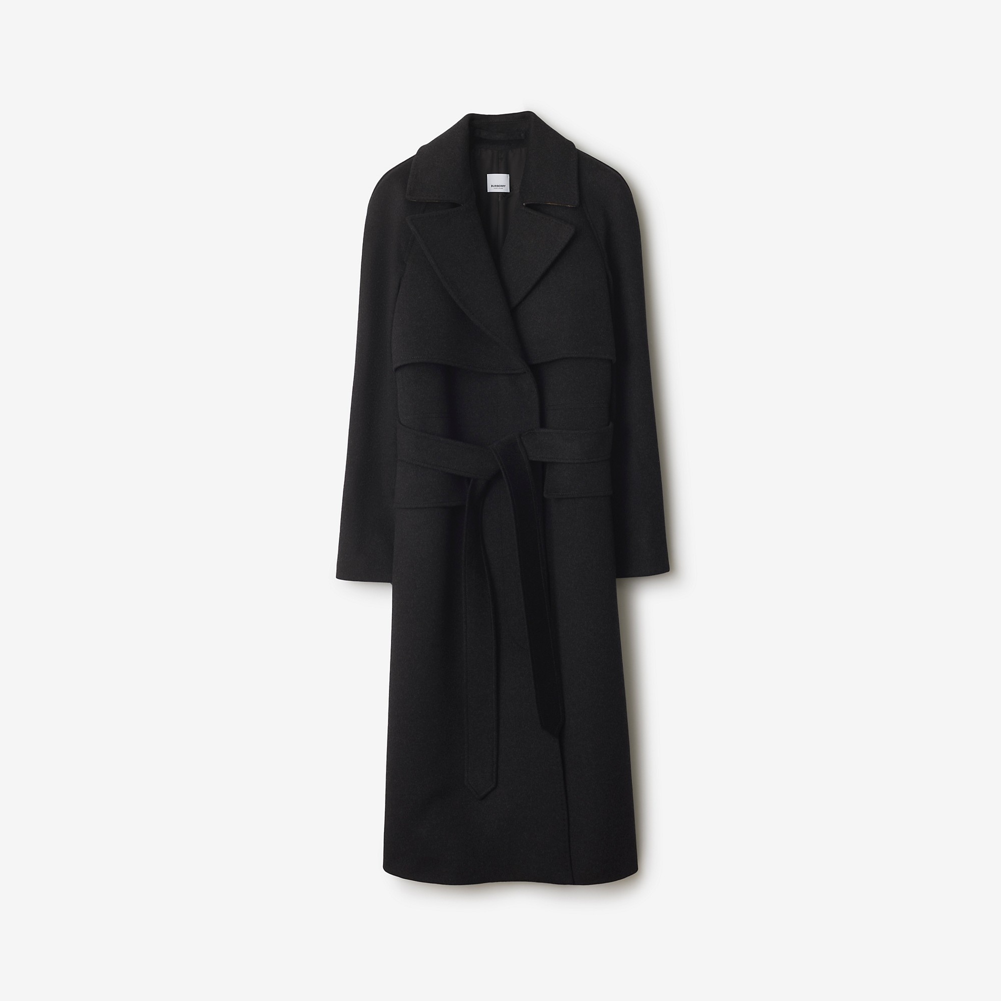 Long Wool Cashmere Trench Coat - 1