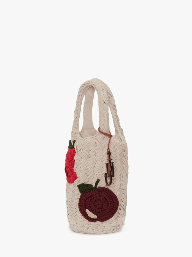 JW Anderson KNITTED SHOPPER TOTE BAG WITH APPLE MOTIF outlook