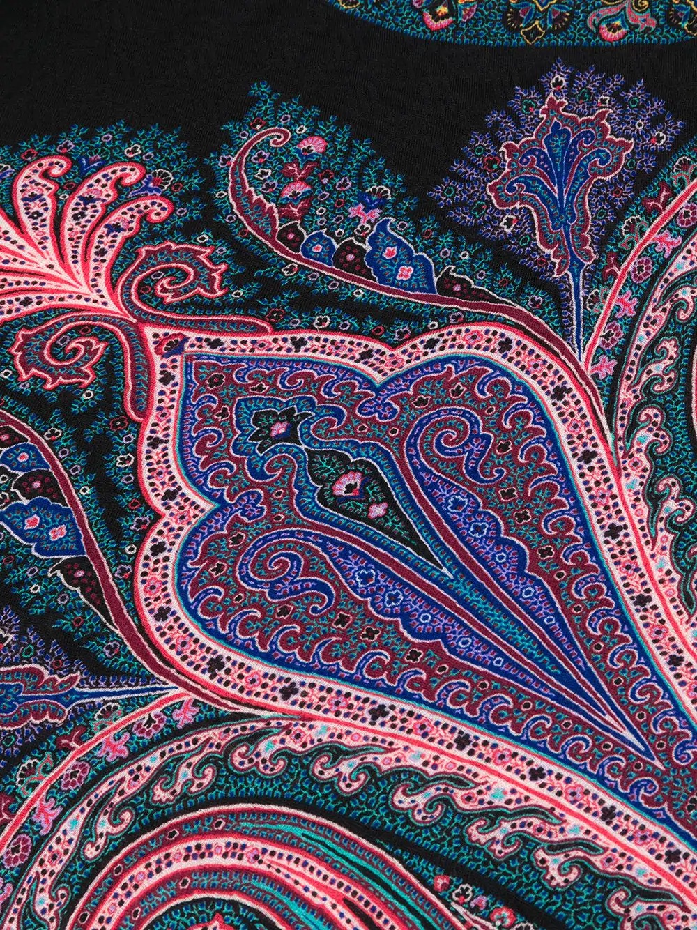 paisley print wool scarf - 3