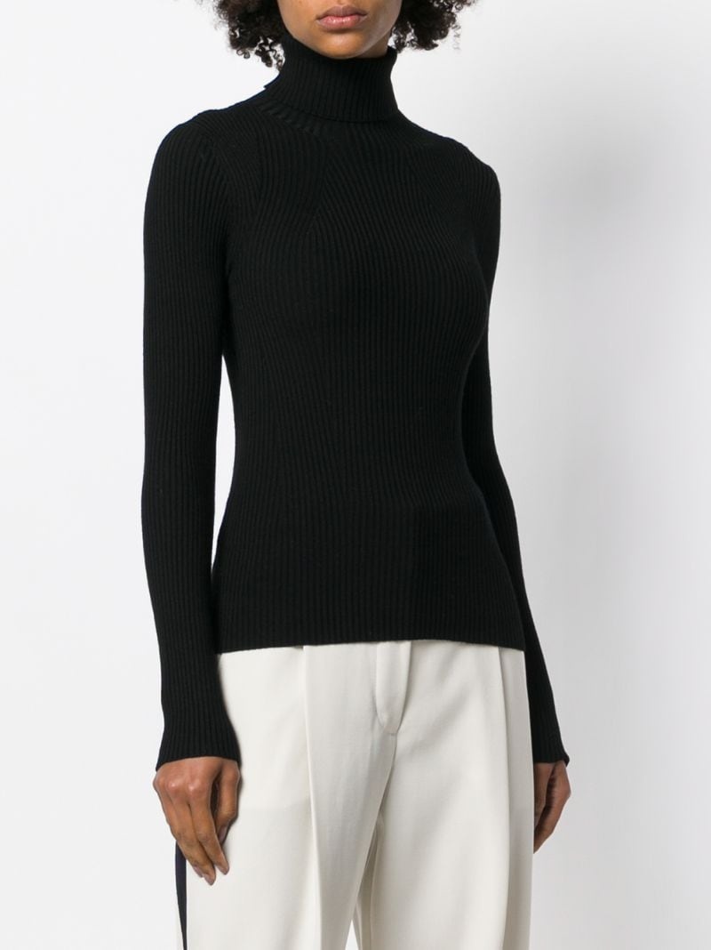 rib-knit turtleneck jumper - 3