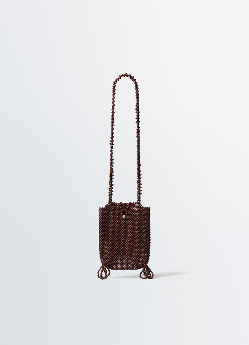 Lemaire GRIGRI PHONE HOLDER IN WOODEN BEADS outlook