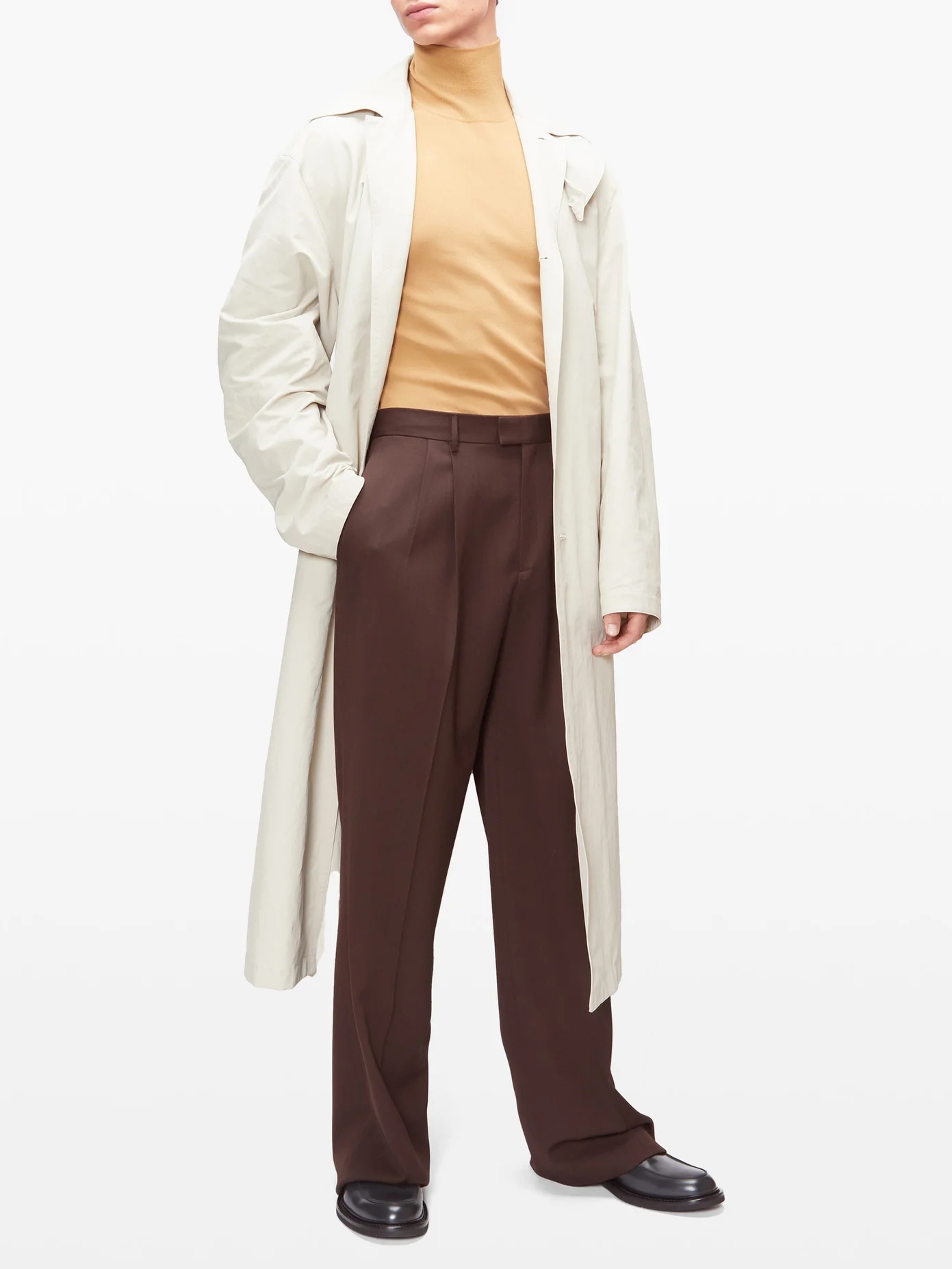 Wide-leg wool-twill trousers - 2