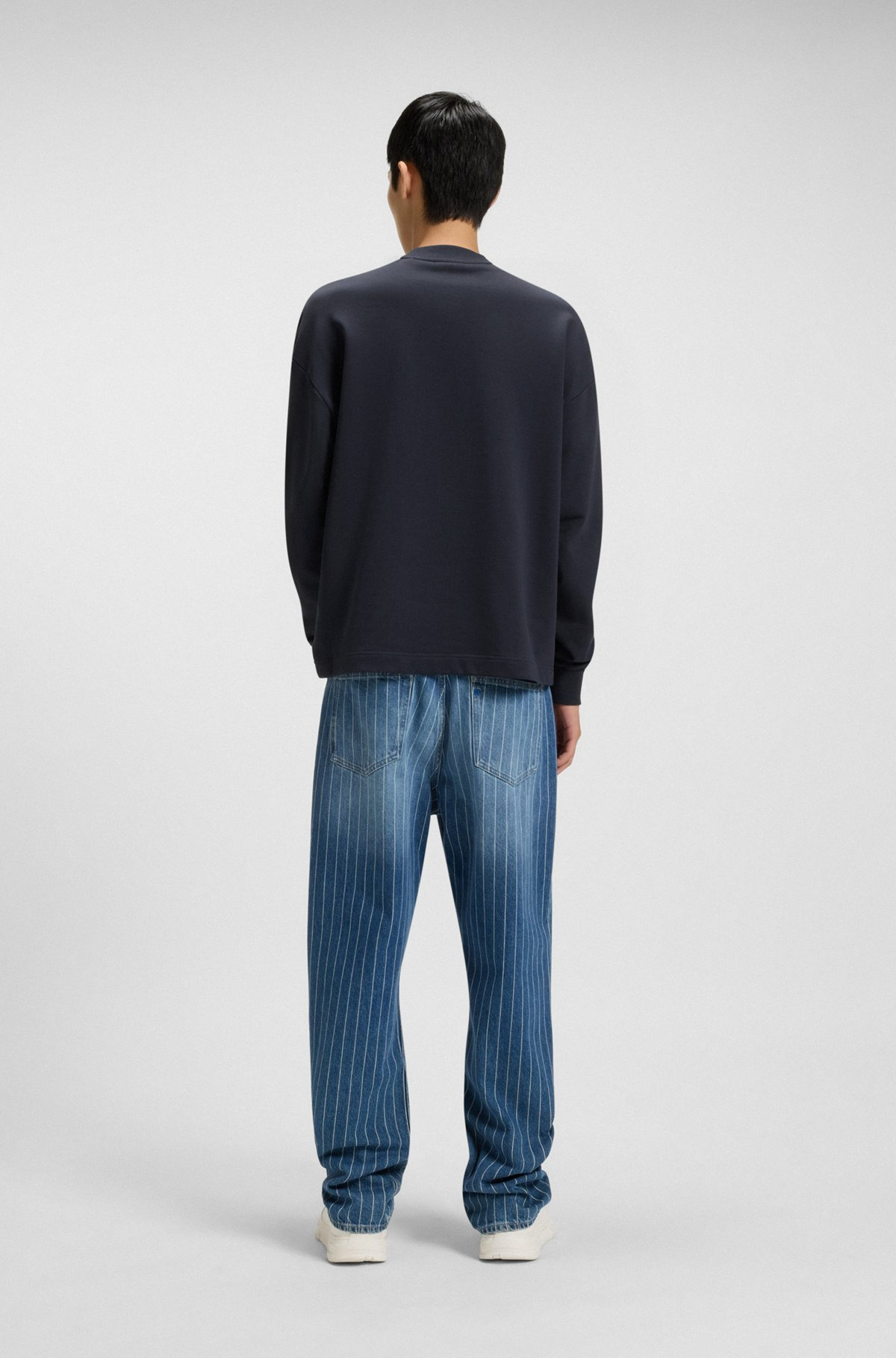 COTTON-TERRY SWEATSHIRT WITH BLUE LOGO LABEL - 5