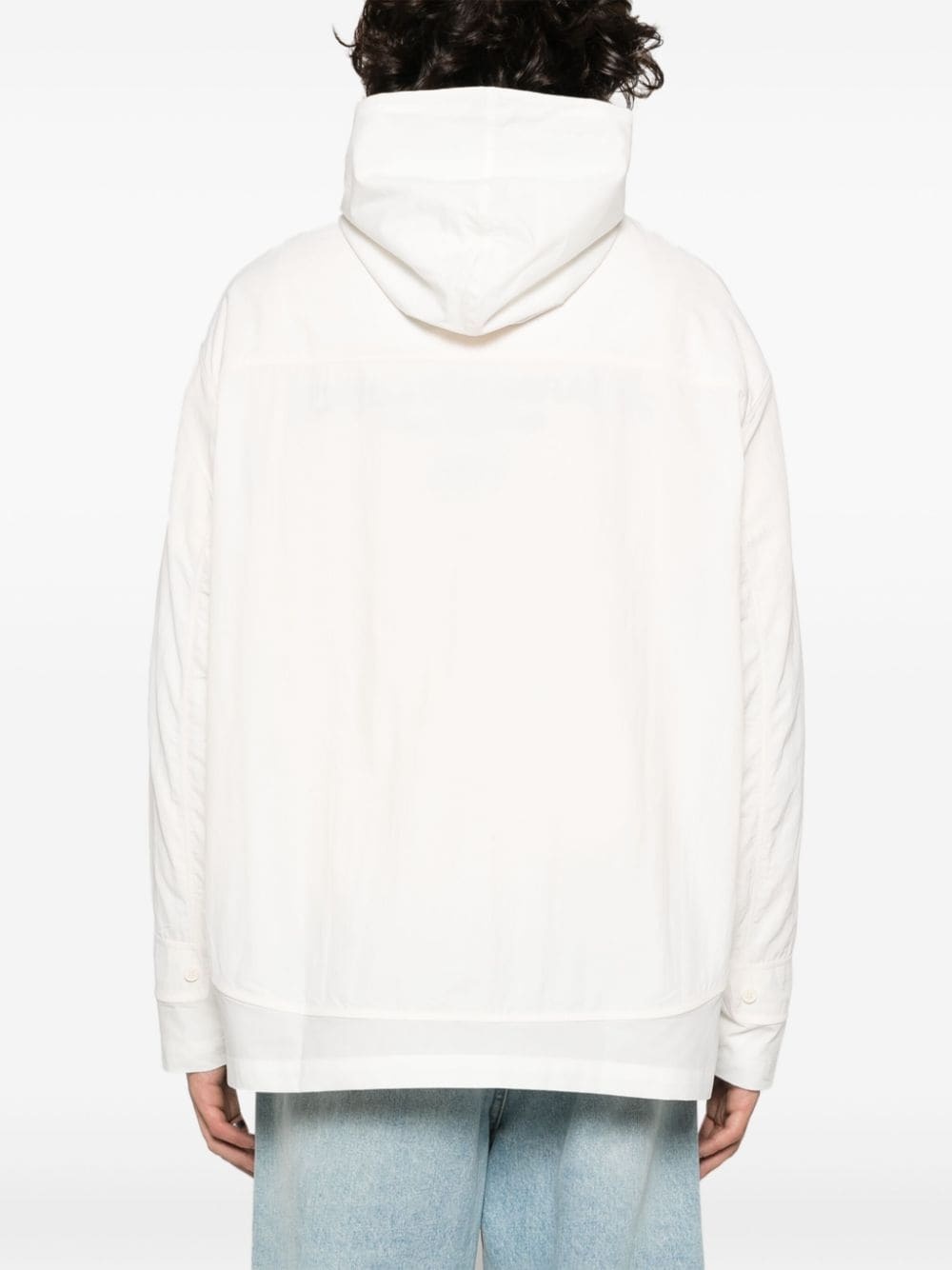 drawstring-hood cotton shirt - 4
