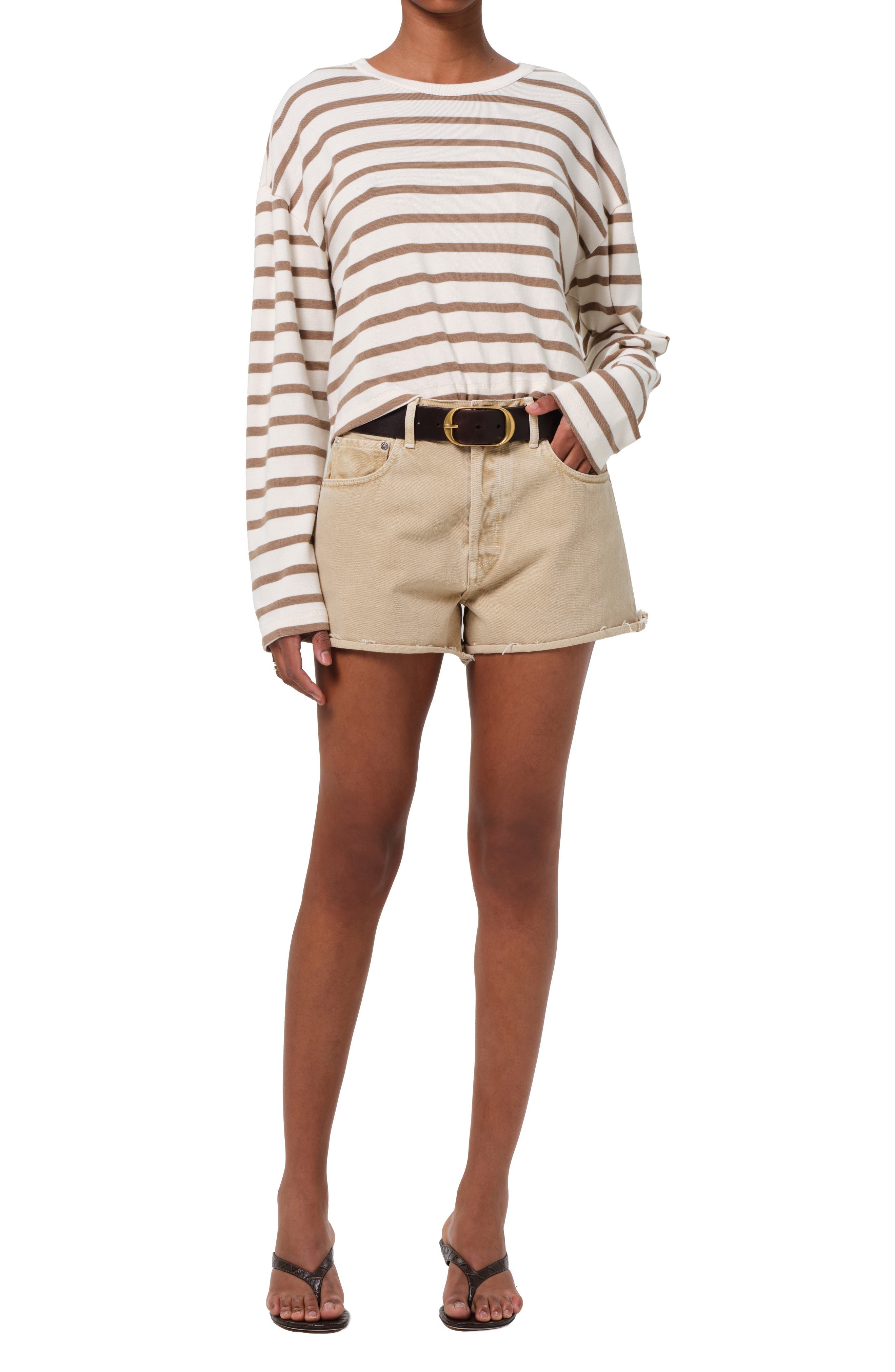 Citizens of Humanity Marlow High Waist Denim Cutoff Shorts in Hempseed at Nordstrom - 5