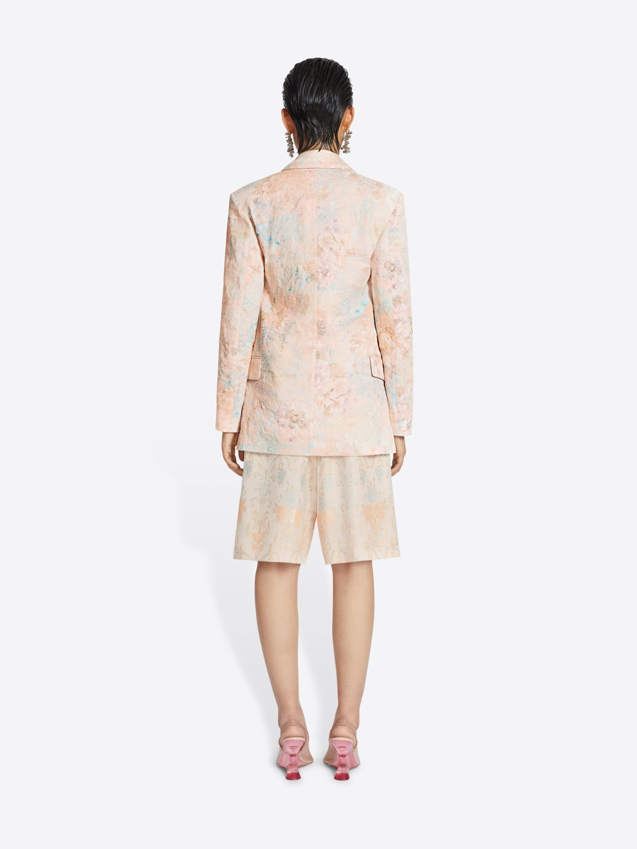 【DRIES VAN NOTEN】Floral jacquard blazer ブレザー Floral jacquard blazer in burgundy - Dries Van Noten | Mytheresa