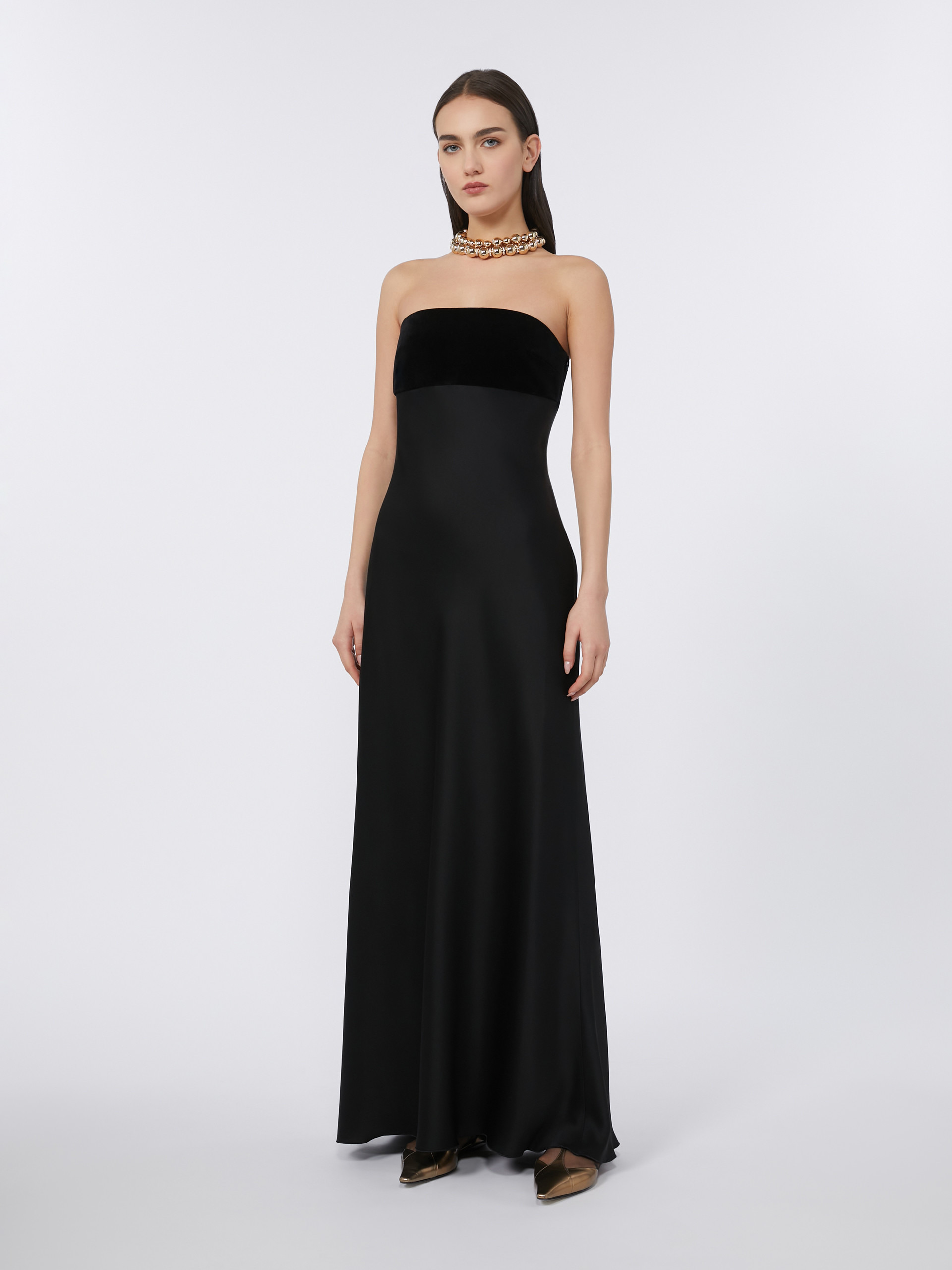BAIA Enver satin and velvet bustier dress - 2
