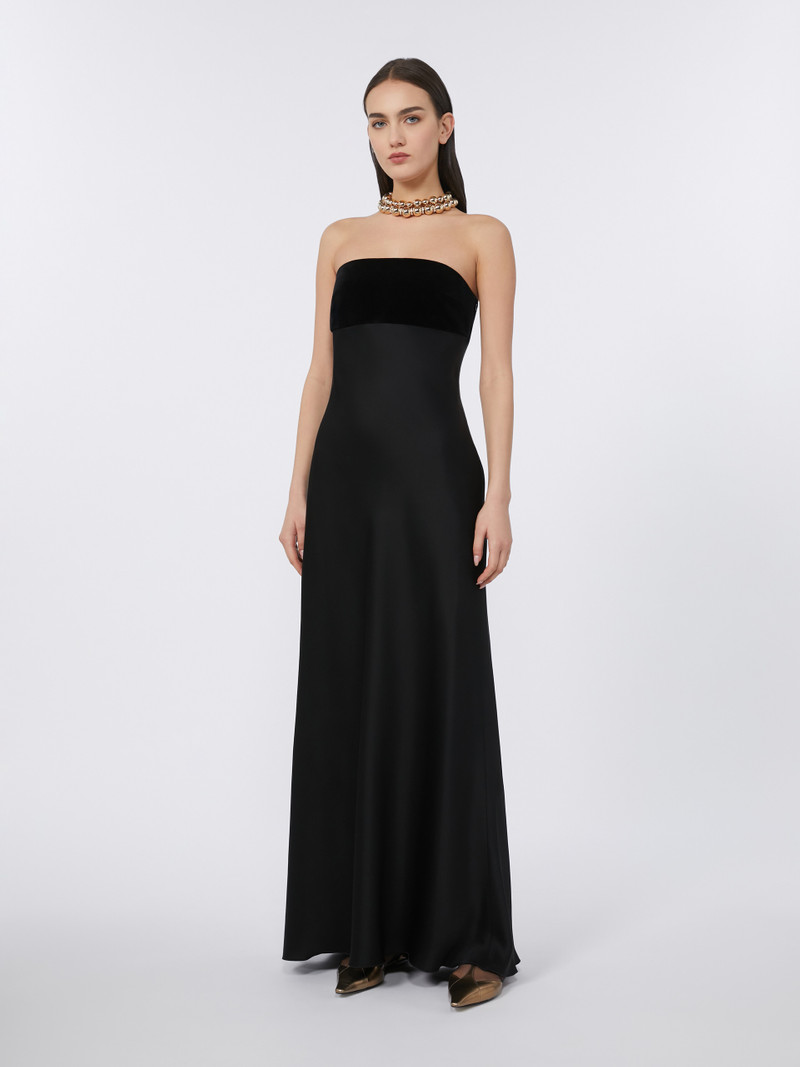 Max Mara BAIA Enver satin and velvet bustier dress outlook