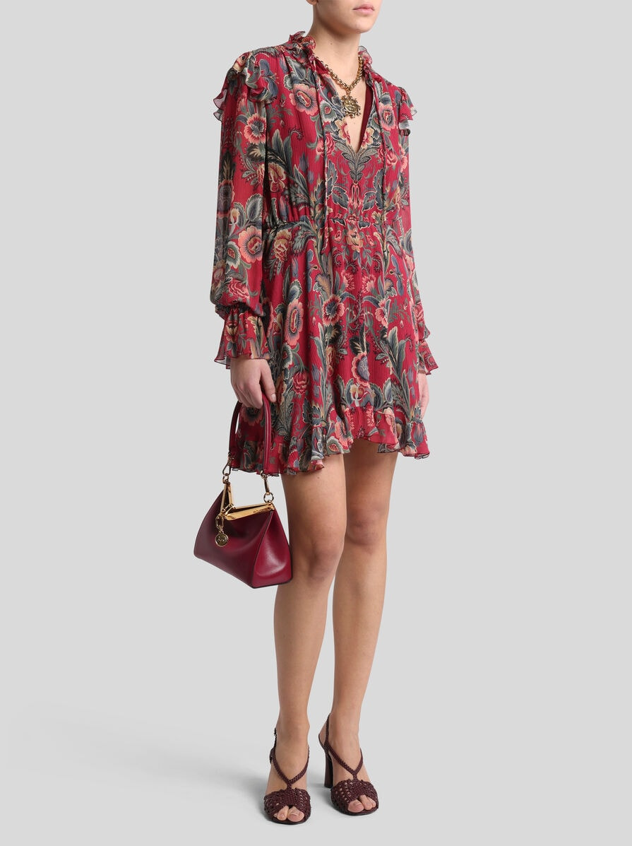 SILK-BLEND MINI DRESS WITH PRINT - 3