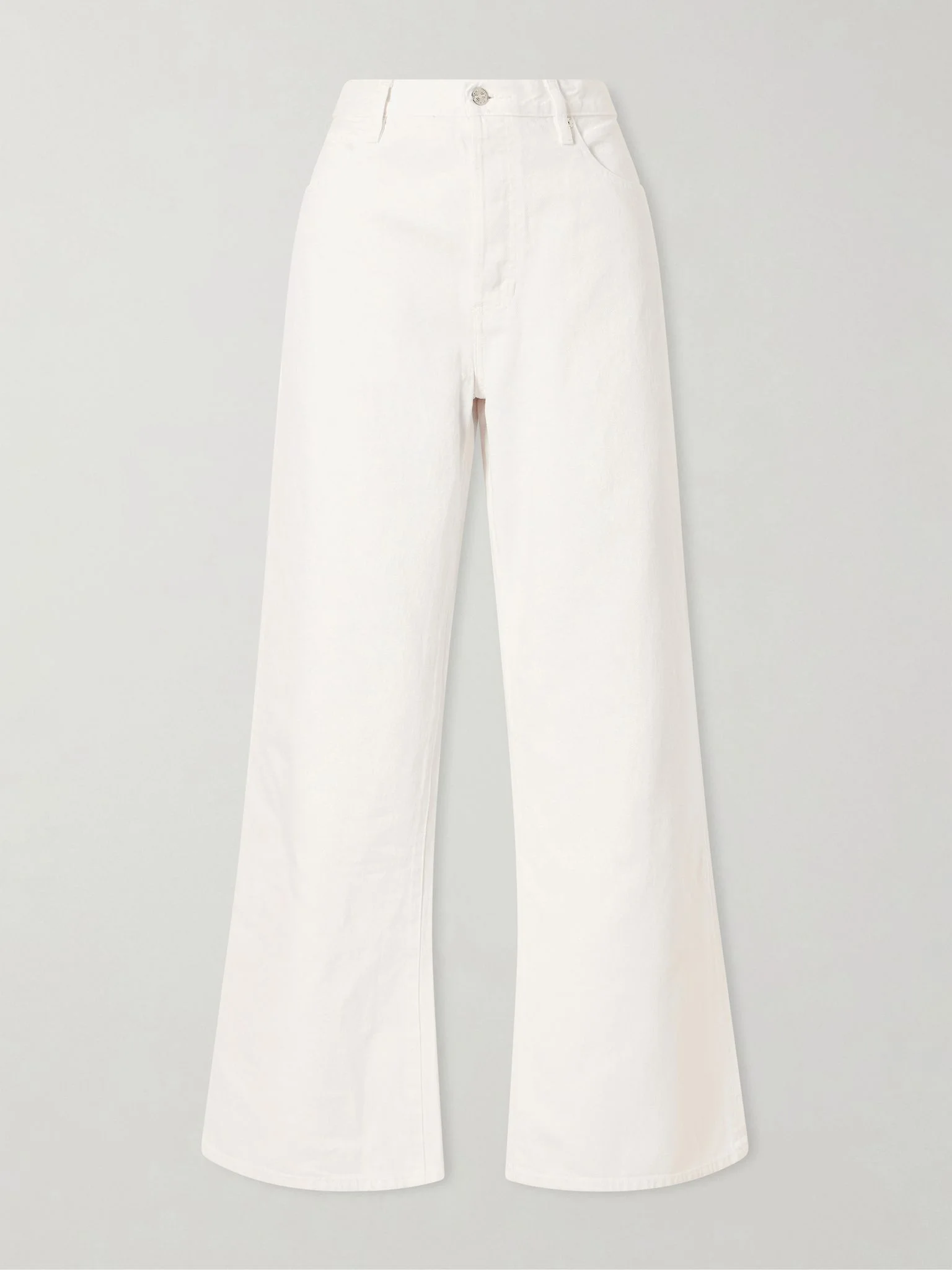 The Loose high-rise wide-leg jeans White - 1