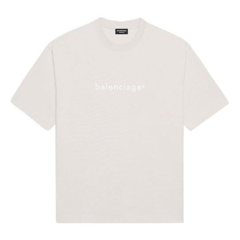 Balenciaga Unisex SS21 Logo Printing Tee Grey 612966TIV542970 - 1