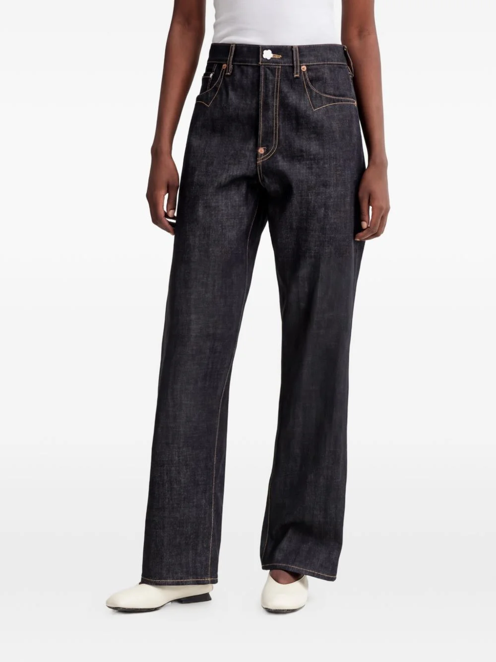 low-waist denim boyfriend jeans - 1