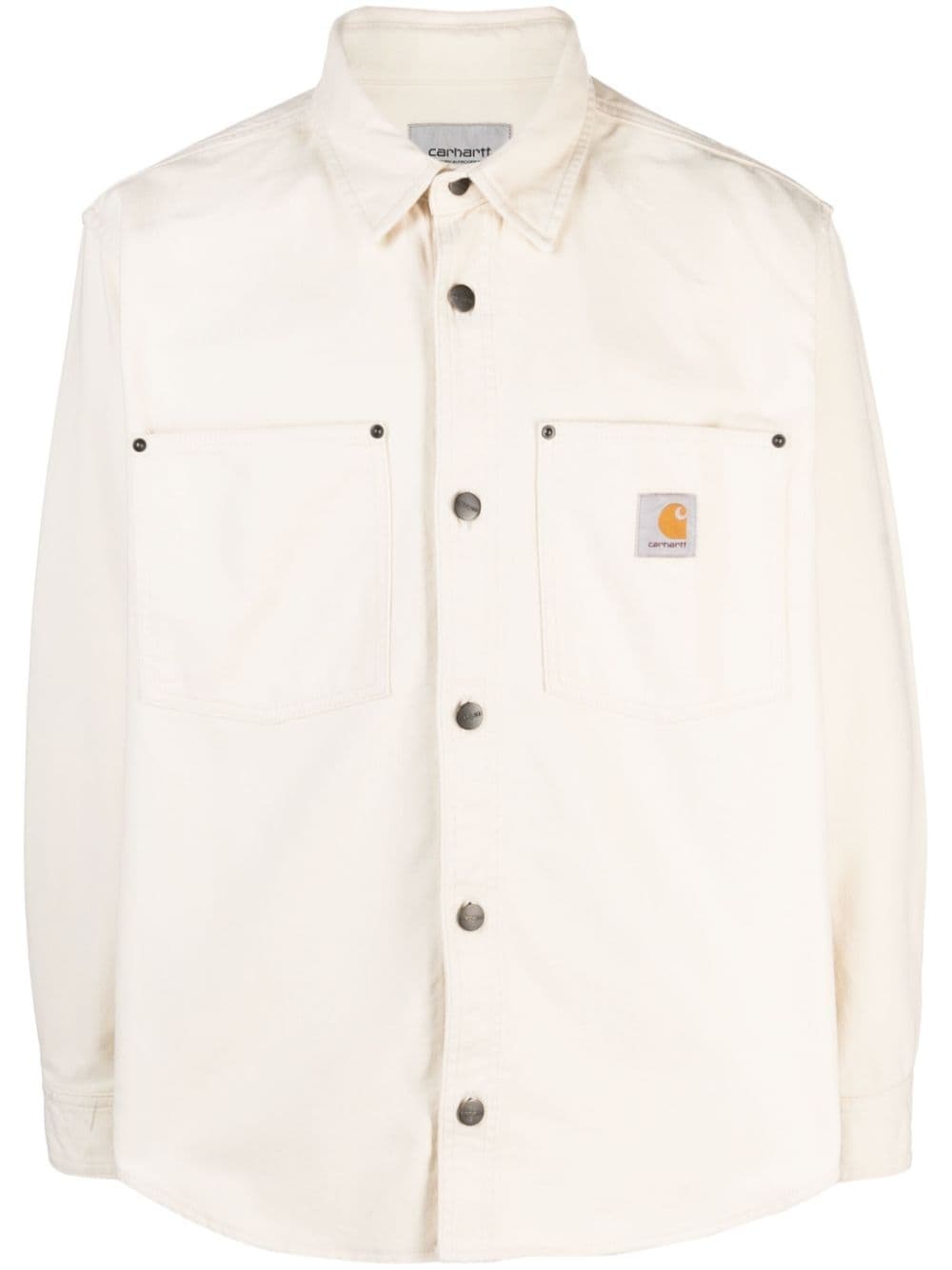 logo-patch cotton shirt - 1