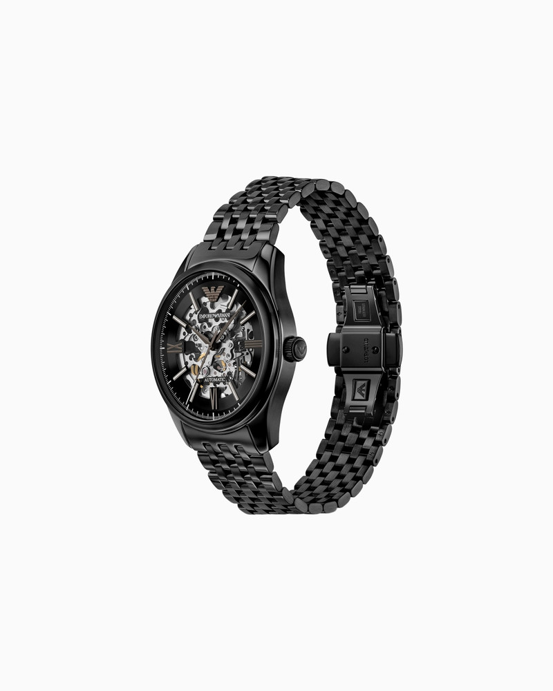 AUTOMATIC BLACK STAINLESS STEEL WATCH 3