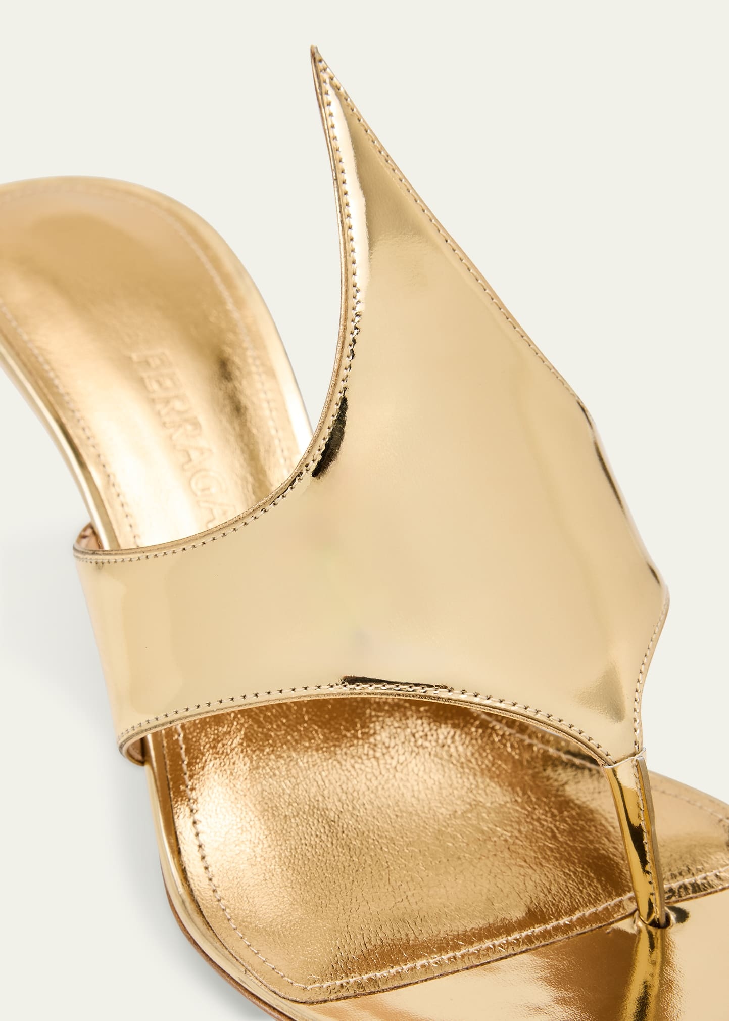 Lyrai Metallic Leather Thong Sandals - 6