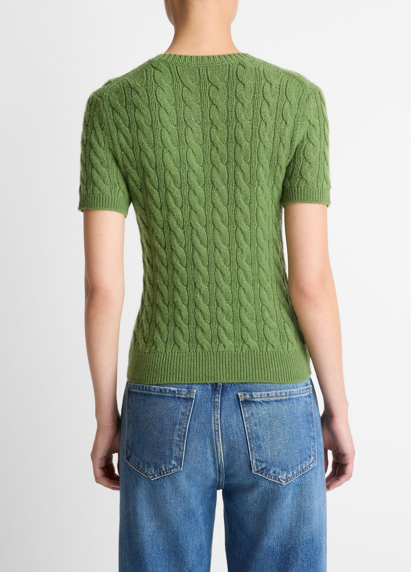 Vince Cable-Knit Wool & Cashmere-Blend Short-Sleeve Sweater outlook