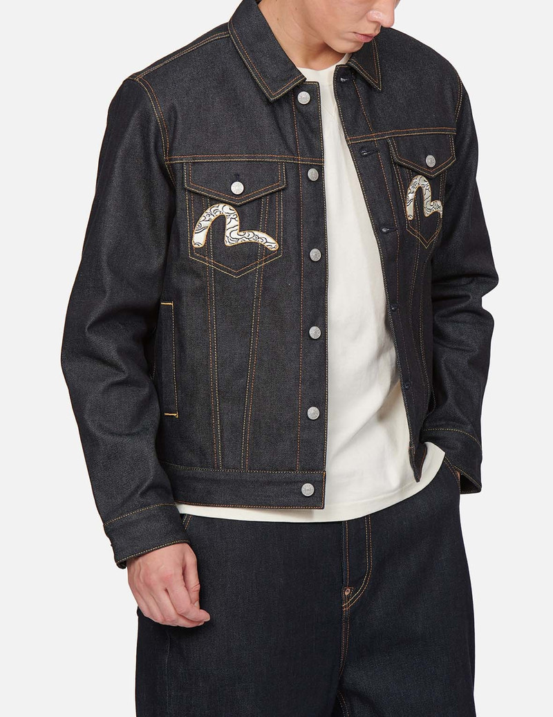 KAMON AND JAPANESE PATTERN EMBROIDERED DENIM JACKET 8