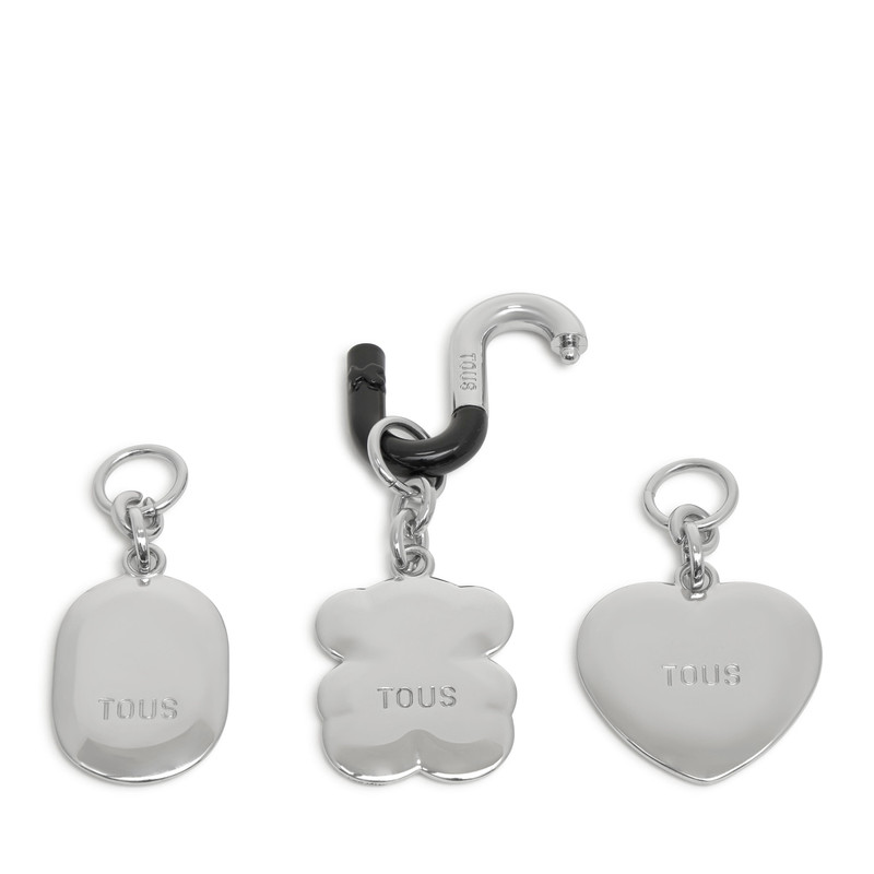 TOUS Set of silver-colored Key ring pendants Hold outlook