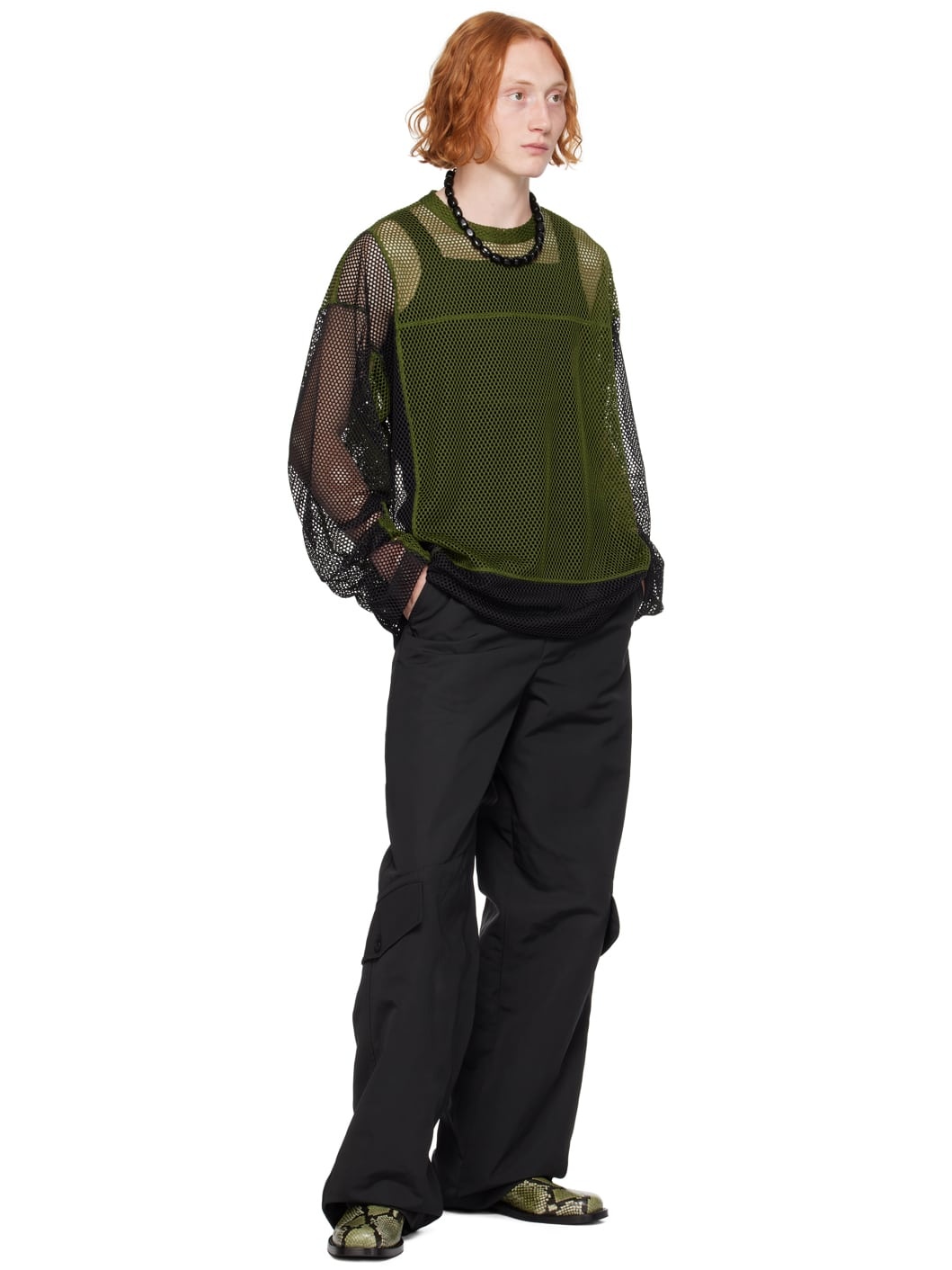 Green & Black Crewneck Long Sleeve T-Shirt - 5