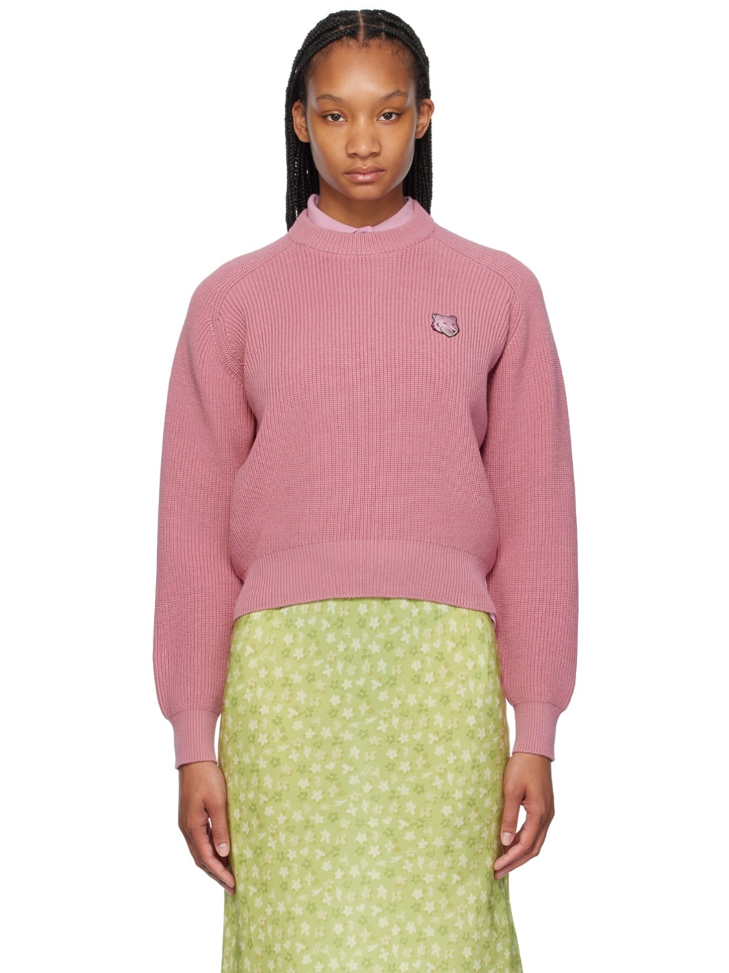 Pink Bold Fox Head Sweater - 1