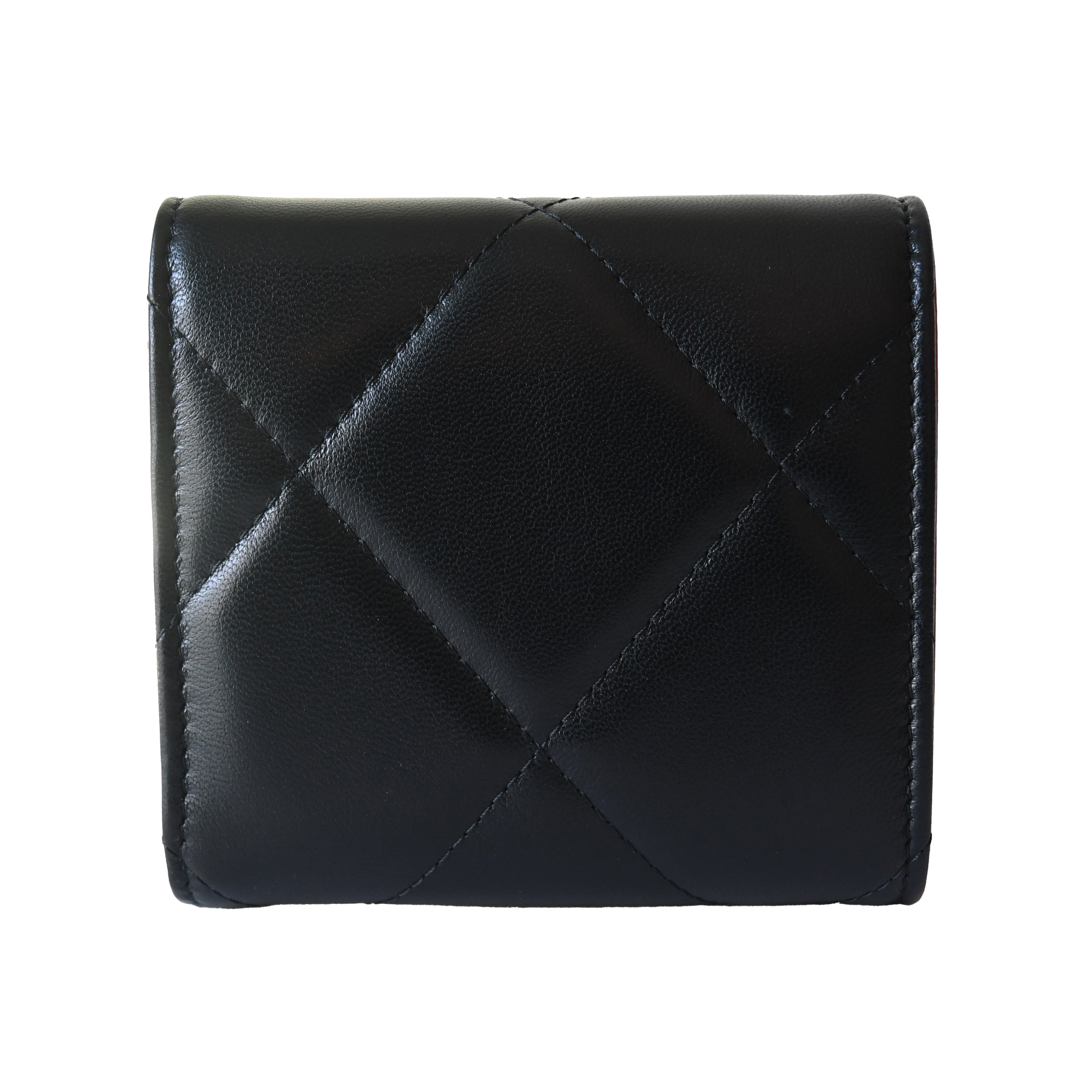 Chanel CC Lambskin Quilted Chanel 19 Mini Trifold Flap Wallet Black - 2