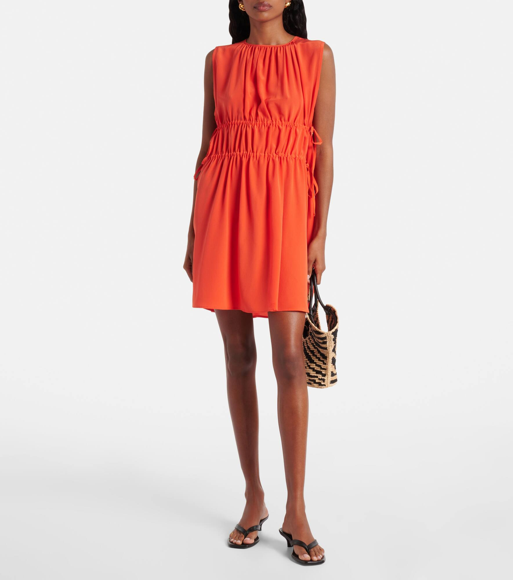 Como ruched silk crêpe minidress - 2