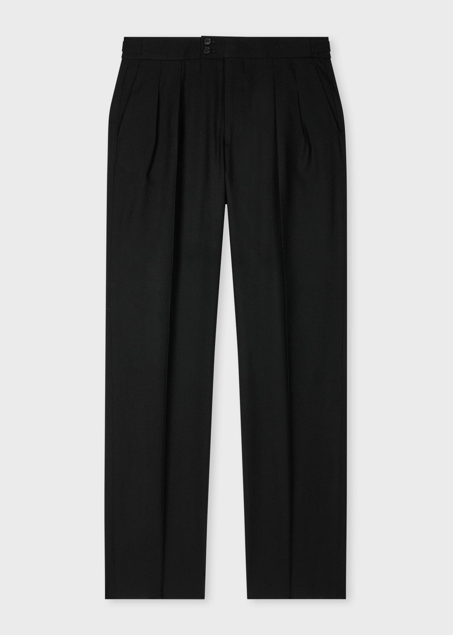 Black Two-Ply Hopsack Wool Work Jacket and Pleated Trousers Co-ord - 5