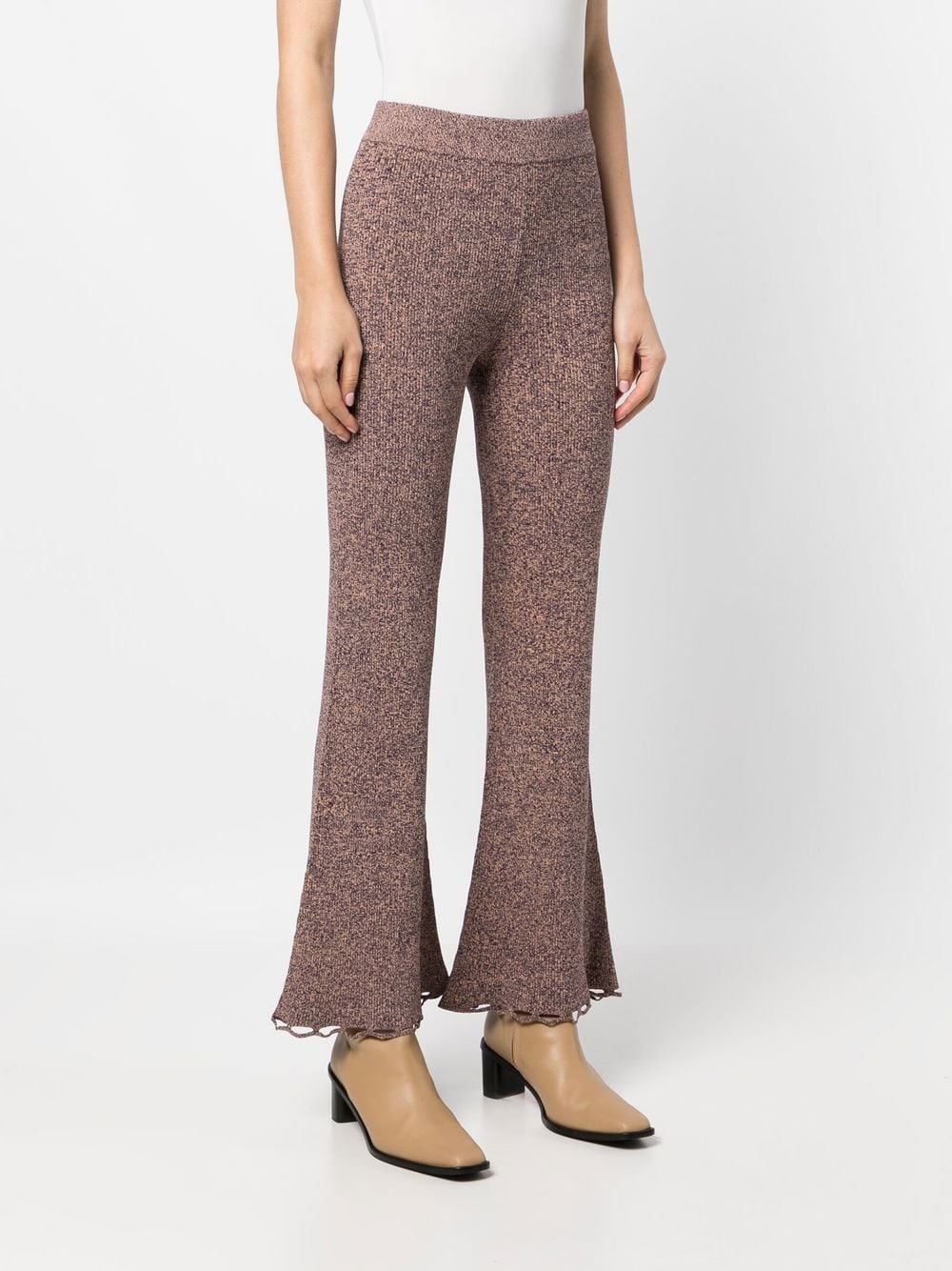 knitted flared trousers - 3