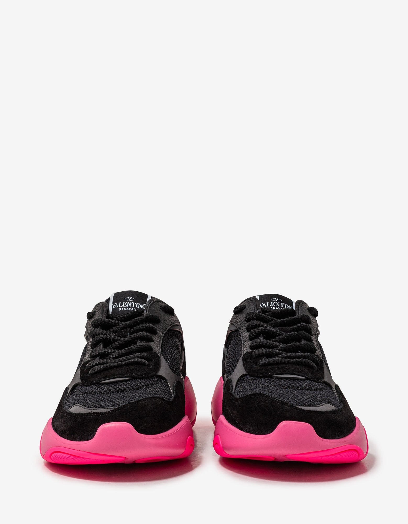 Valentino Black Bubbleback Mesh and Suede Trainers - 4