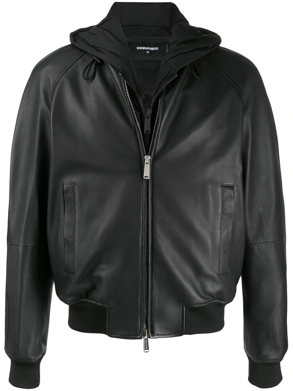 hooded zip-up bomber jacket - 1