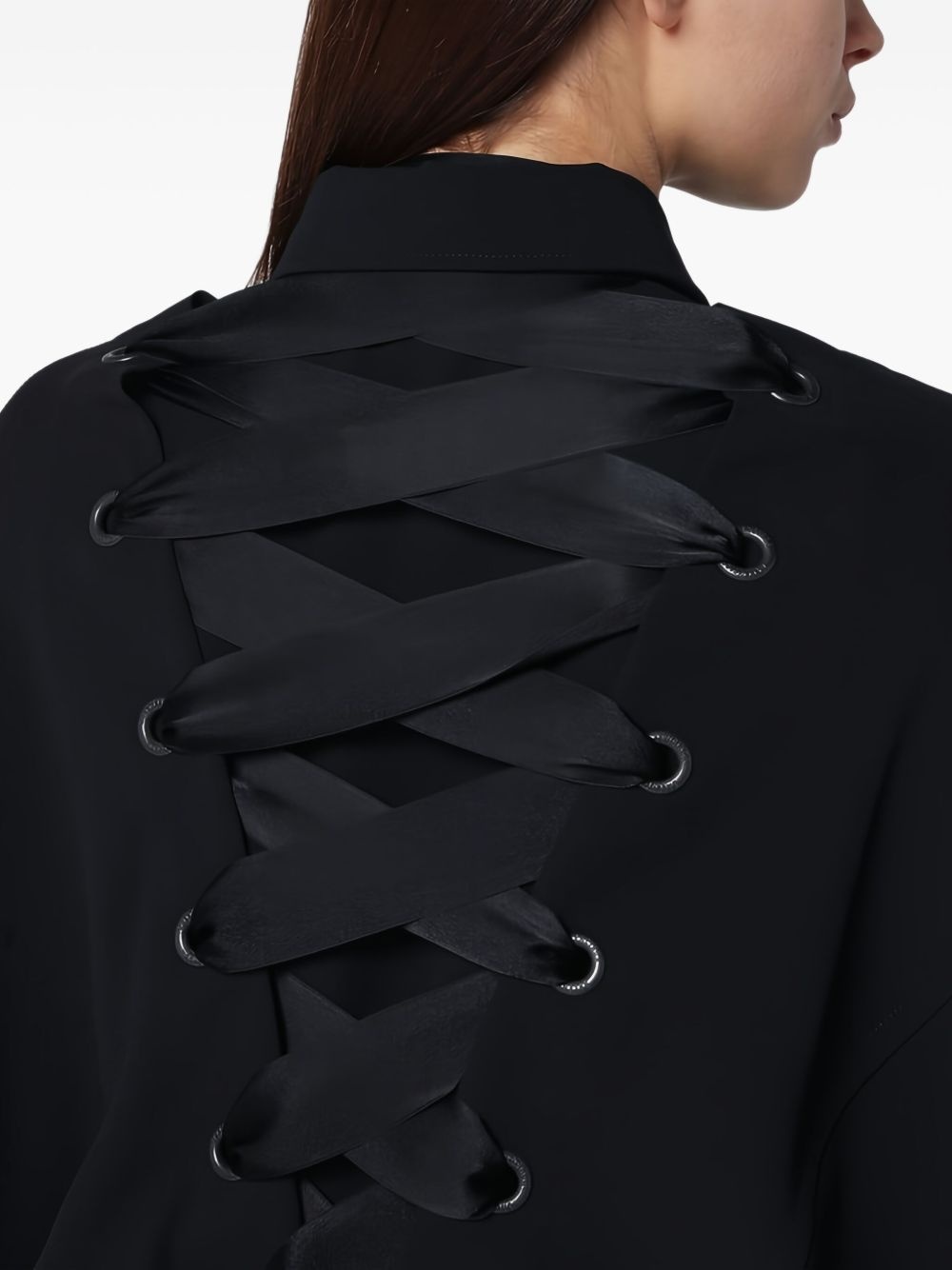 lace-up back dress - 6