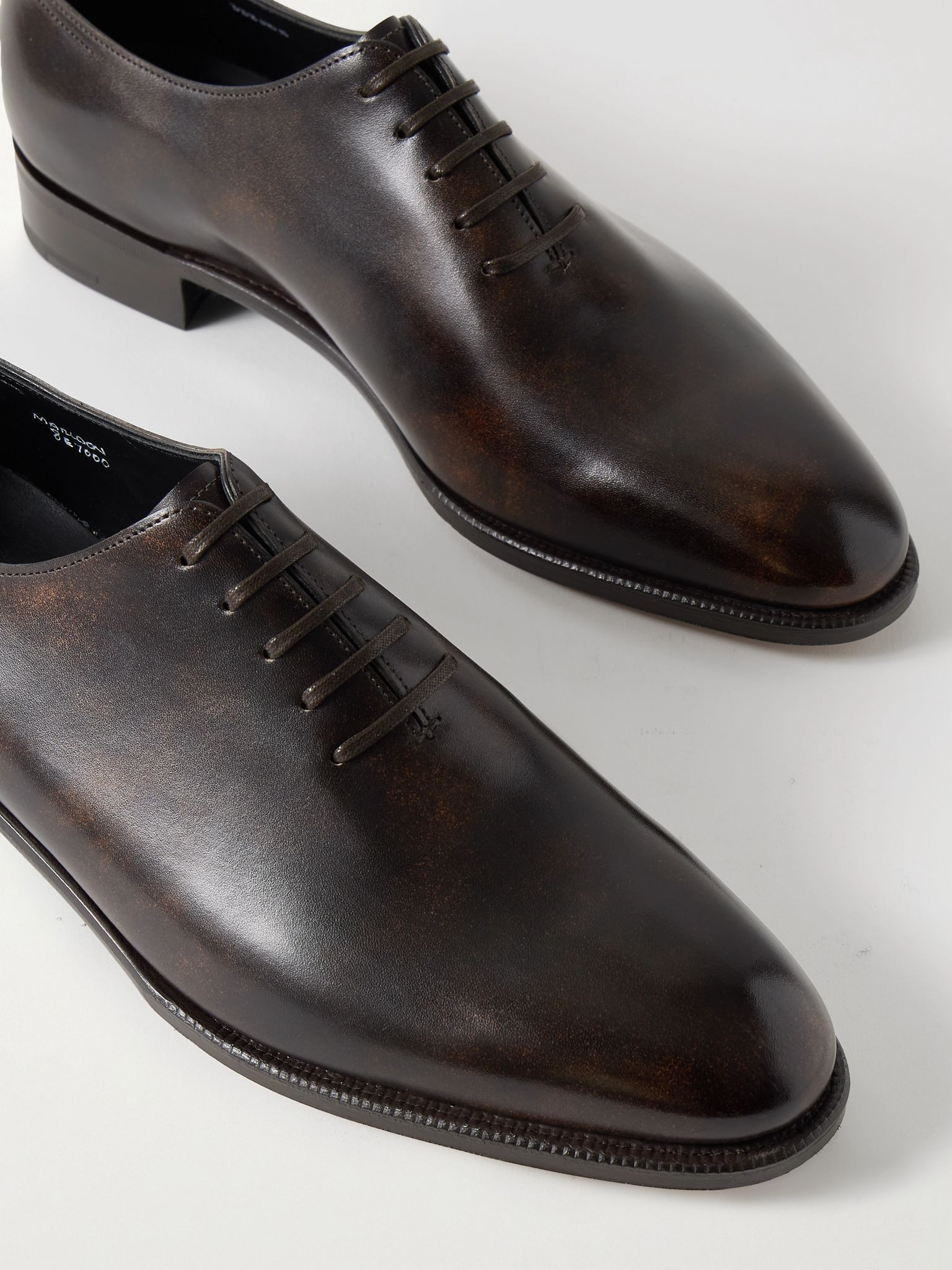 Marldon Whole-Cut Leather Oxford Shoes Brown - 5