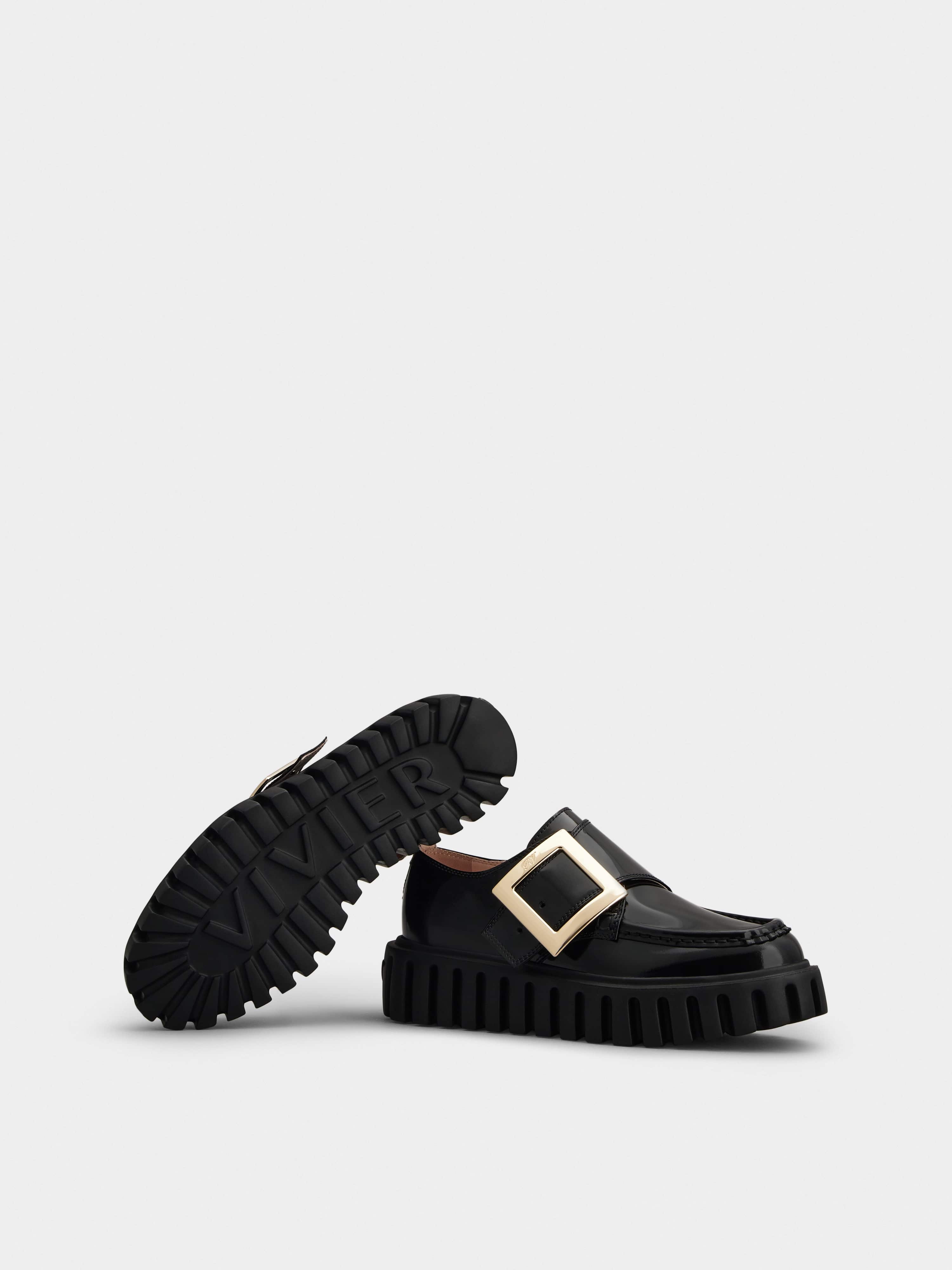 Viv' Go-Thick Metal Buckle Loafers in Leather - 6