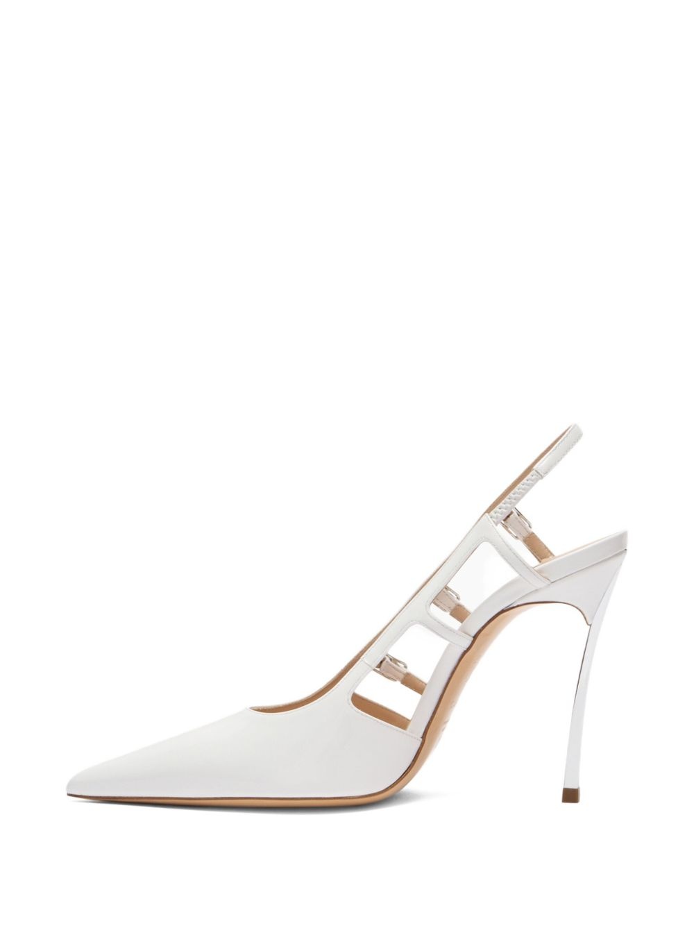 100mm slingback pointed-toe heeled pumps - 4
