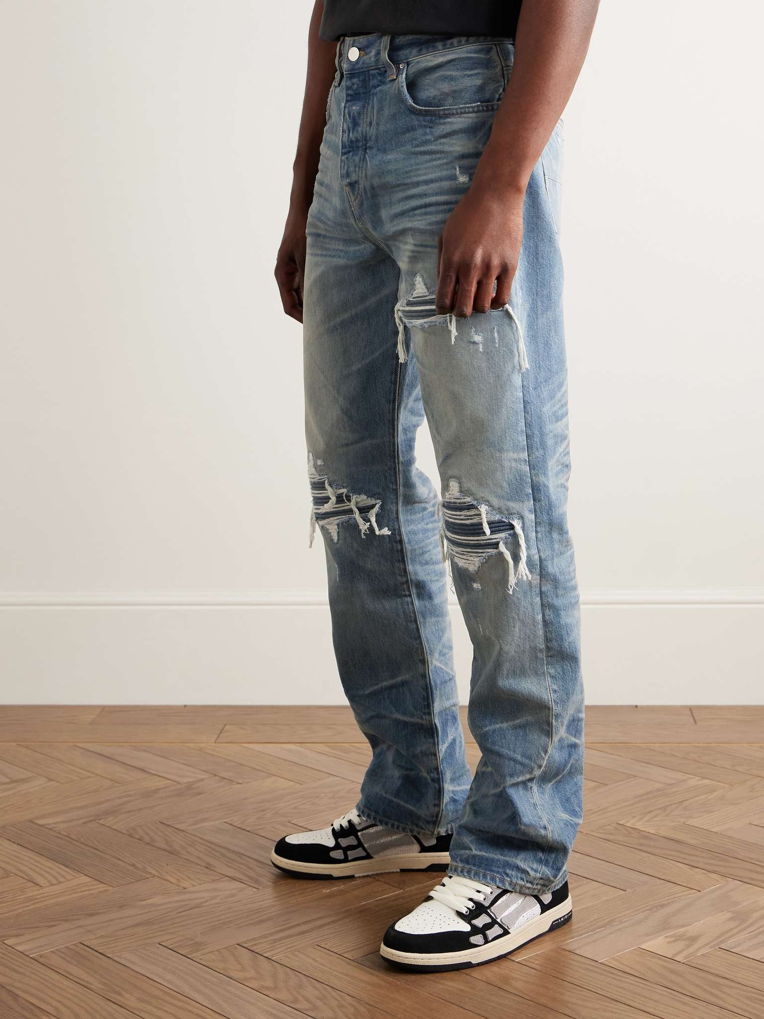 MX1 Straight-Leg Panelled Distressed Jeans - 3