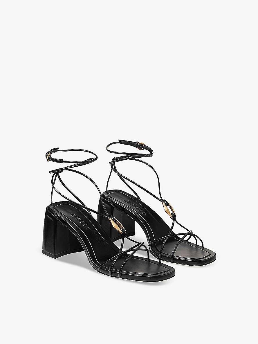 Onyxia 70 leather heeled sandals - 3