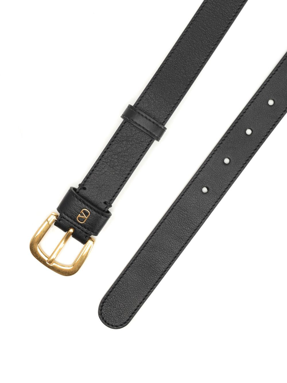 Belt H. 25 | Vlogo Signature. | Box Calf S./A.Brass Mini Logo Belts Black - 2