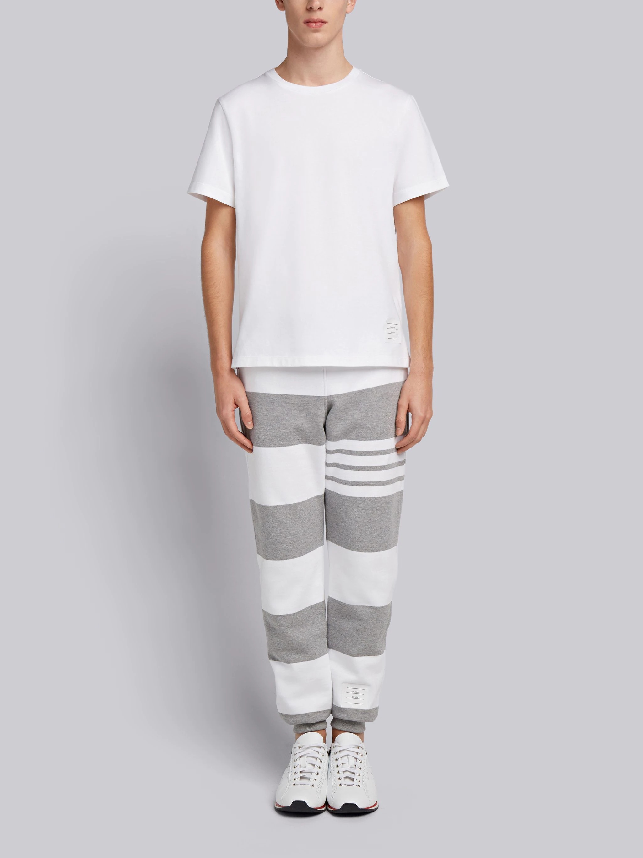 White Medium Weight Jersey Side Slit Relaxed Fit Tee - 4