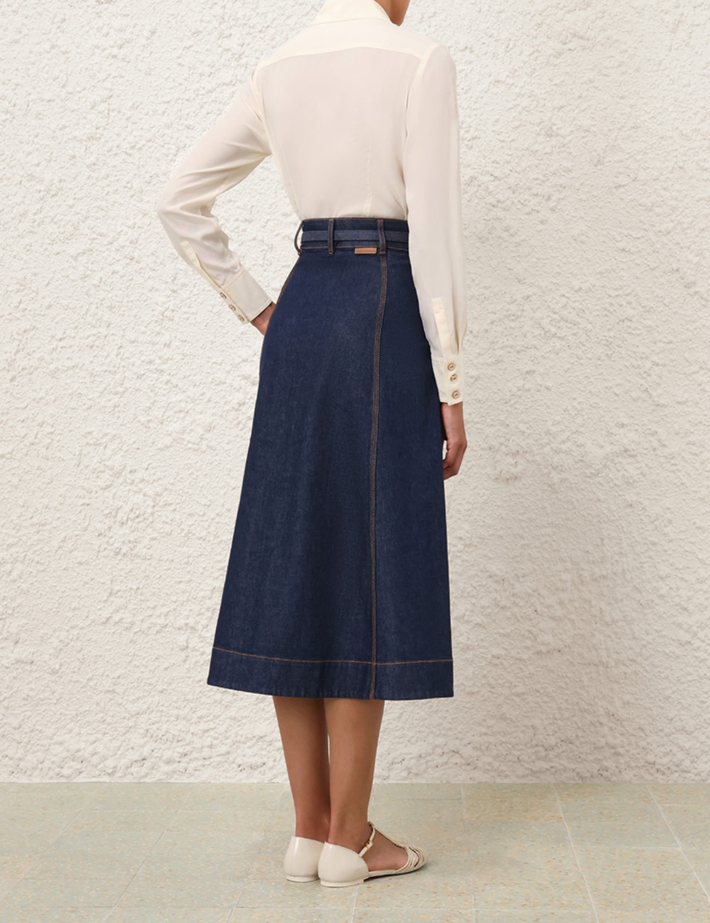 A LINE DENIM SKIRT - 4