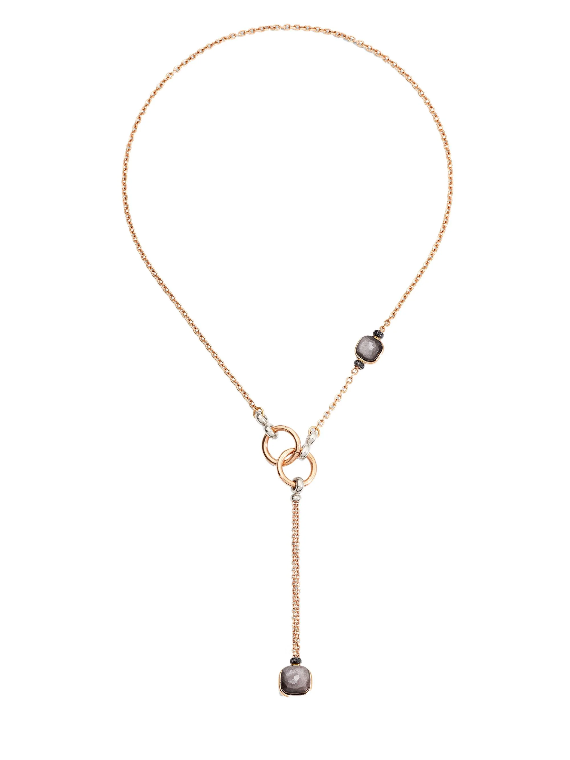Women's Nudo Two-Tone 18K Gold, Obsidian & Black Diamond Necklace - 1