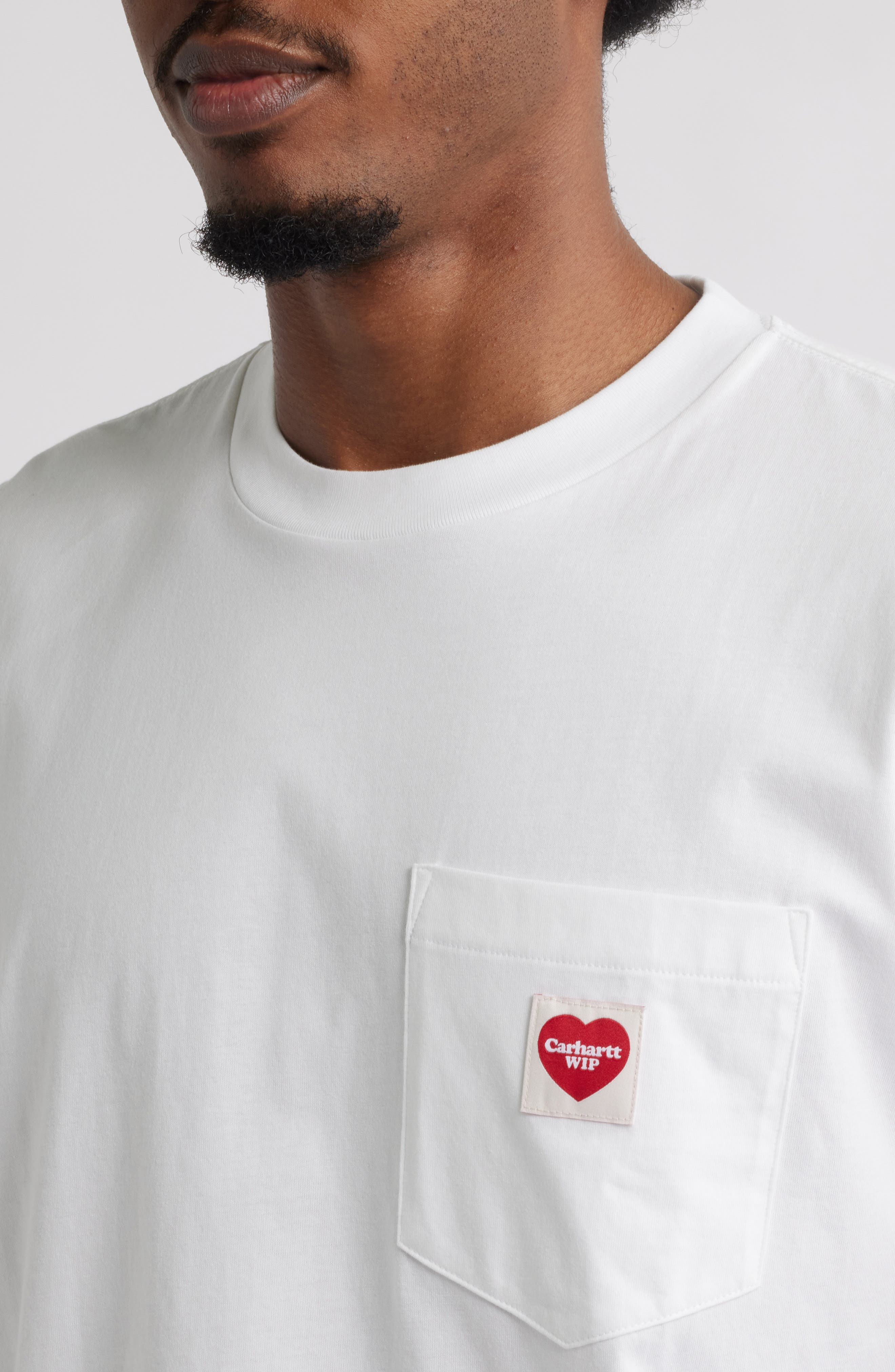 Carhartt Work In Progress Pocket Heart Organic Cotton T-Shirt in White /Red at Nordstrom - 4