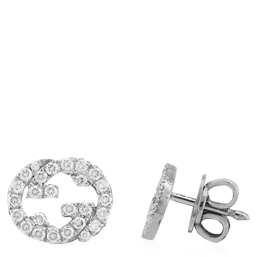 Gucci Interlocking G 18Ct White Gold 0.38Ct Diamond Stud Earrings - Ybd729408003 - 3