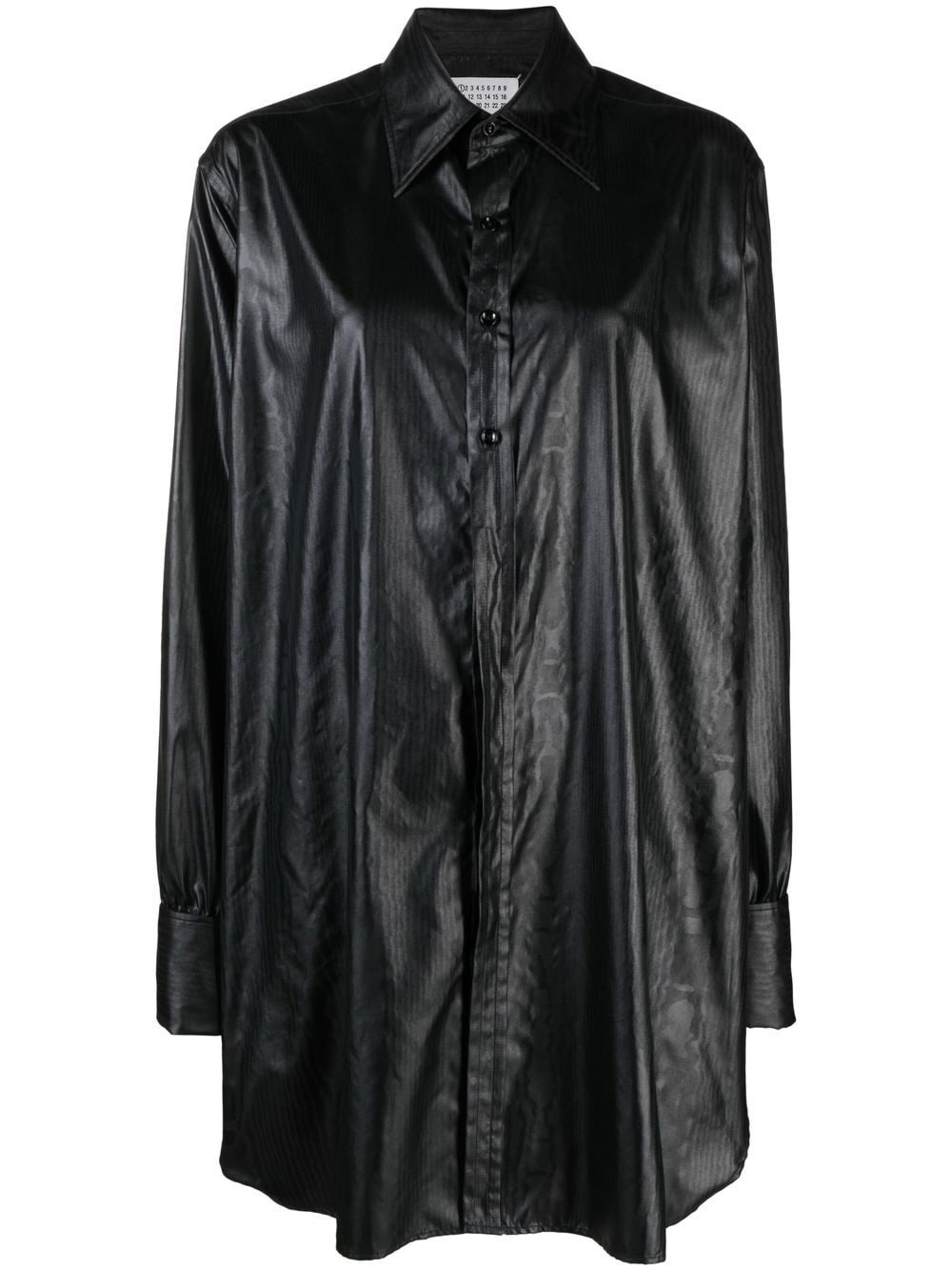 longline faux-leather shirt - 1
