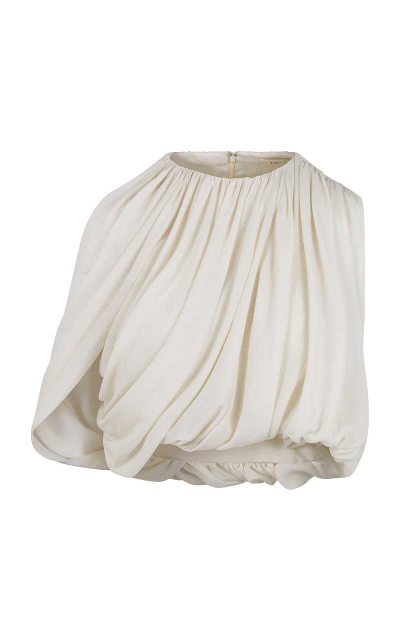 Marie Draped Silk Top ivory 1