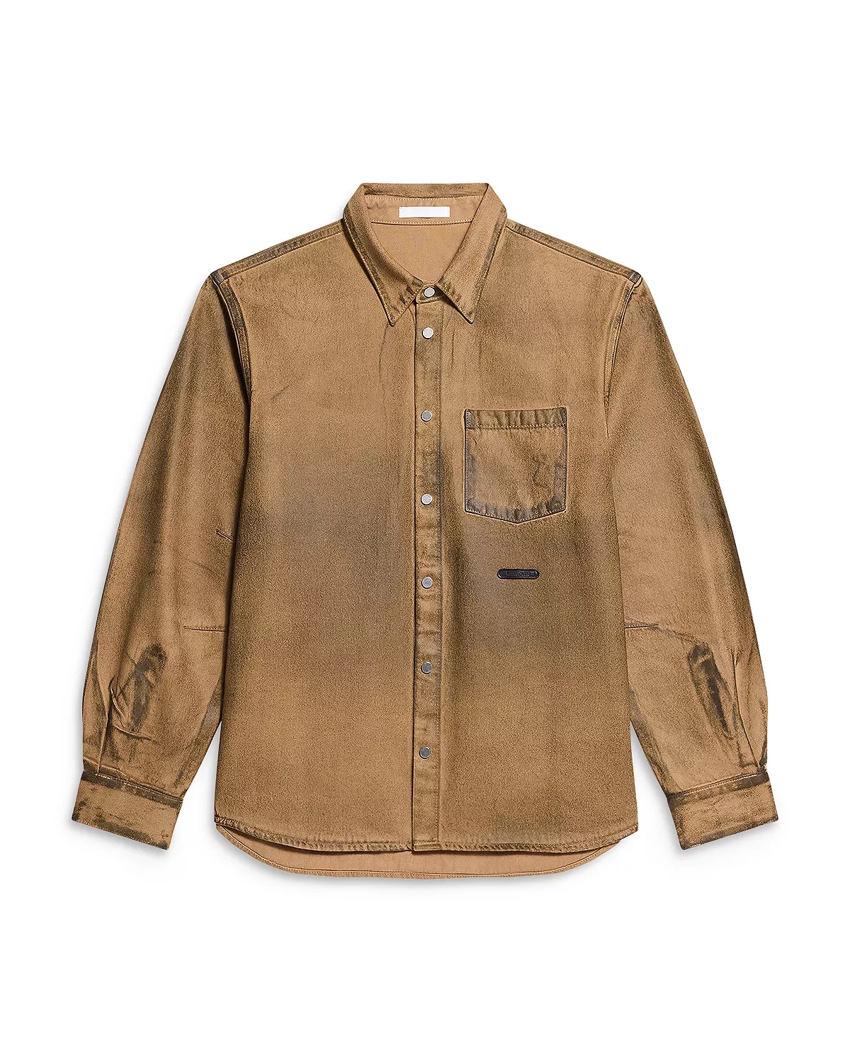 Curved Waxed Oil Stain Shirt - 7