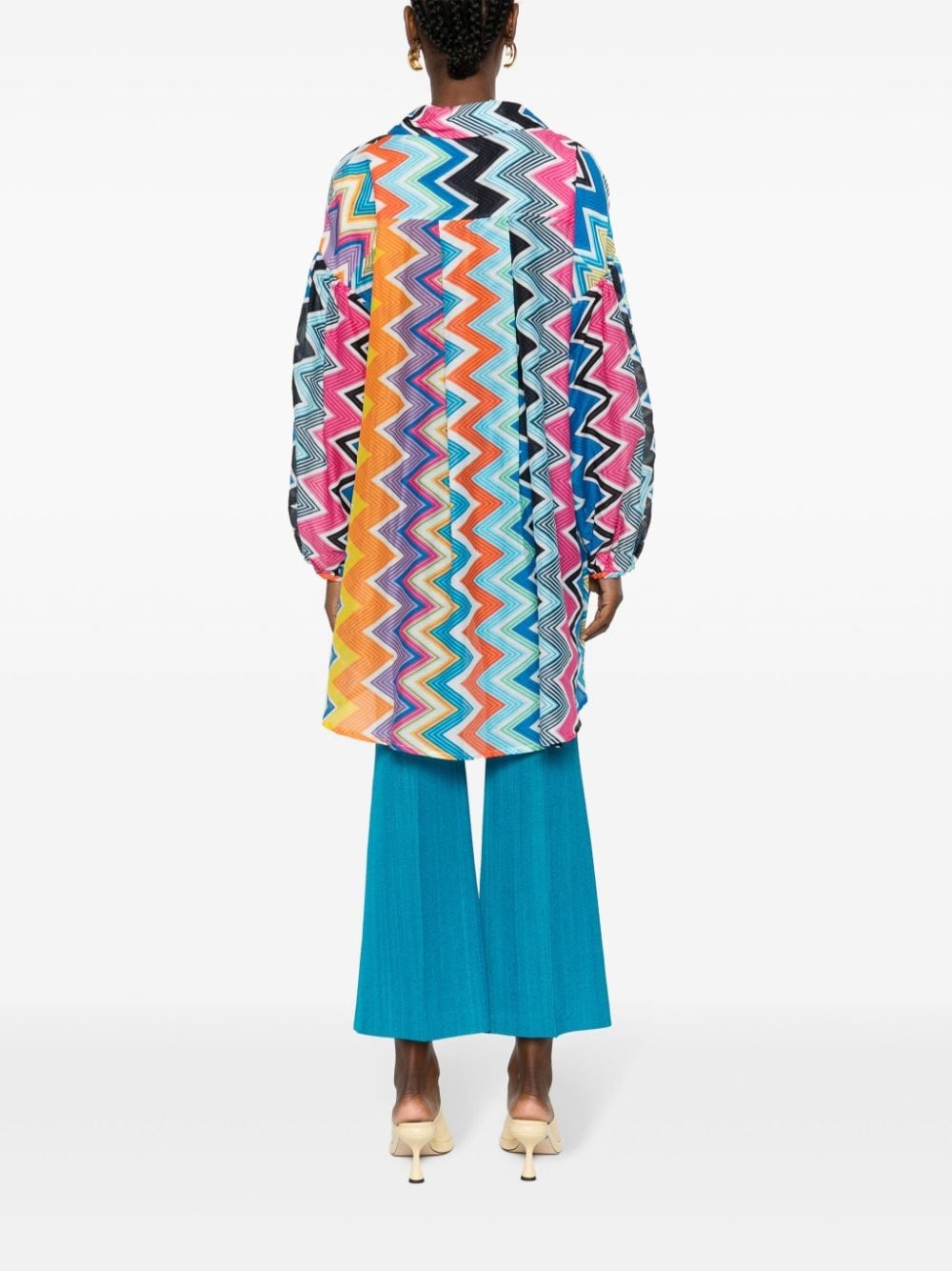 zigzag balloon-sleeves shirt - 4