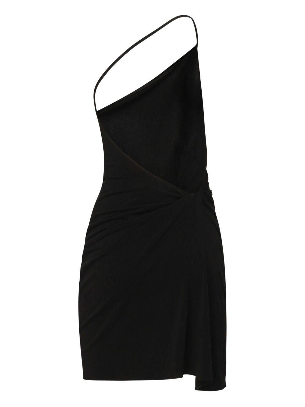 asymmetric draped mini dress - 2