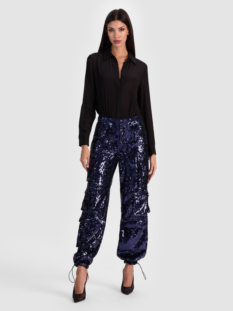 Alice + Olivia OLYMPIA SEQUIN CARGO PANT outlook